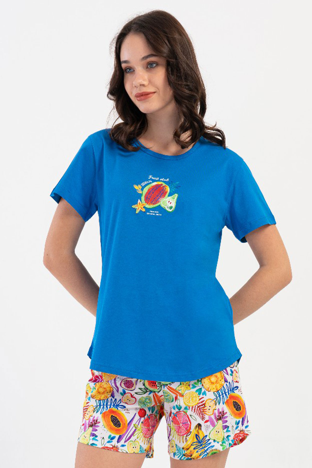 Pamuklu Kadın Kısa Kol Şortlu Pijama Takım
