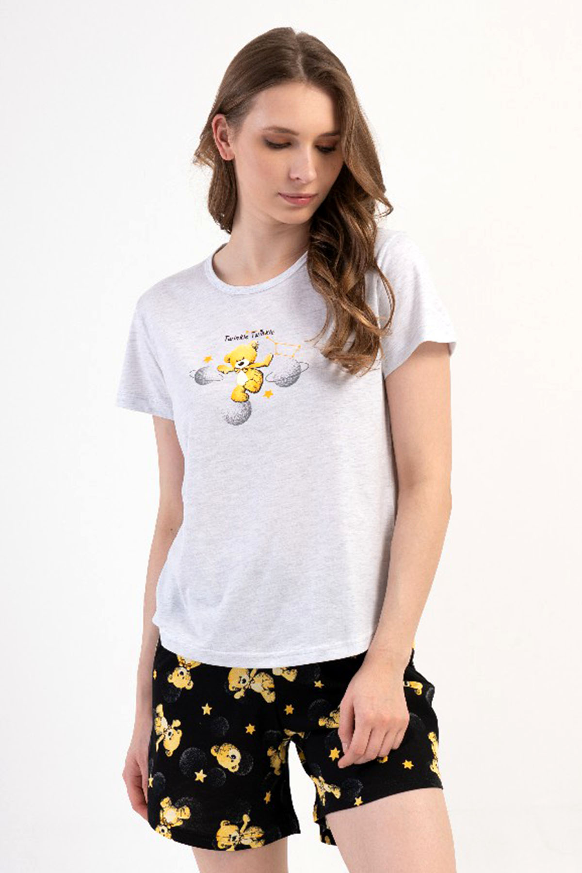 Pamuklu Kadın Kısa Kol Şortlu Pijama Takım

