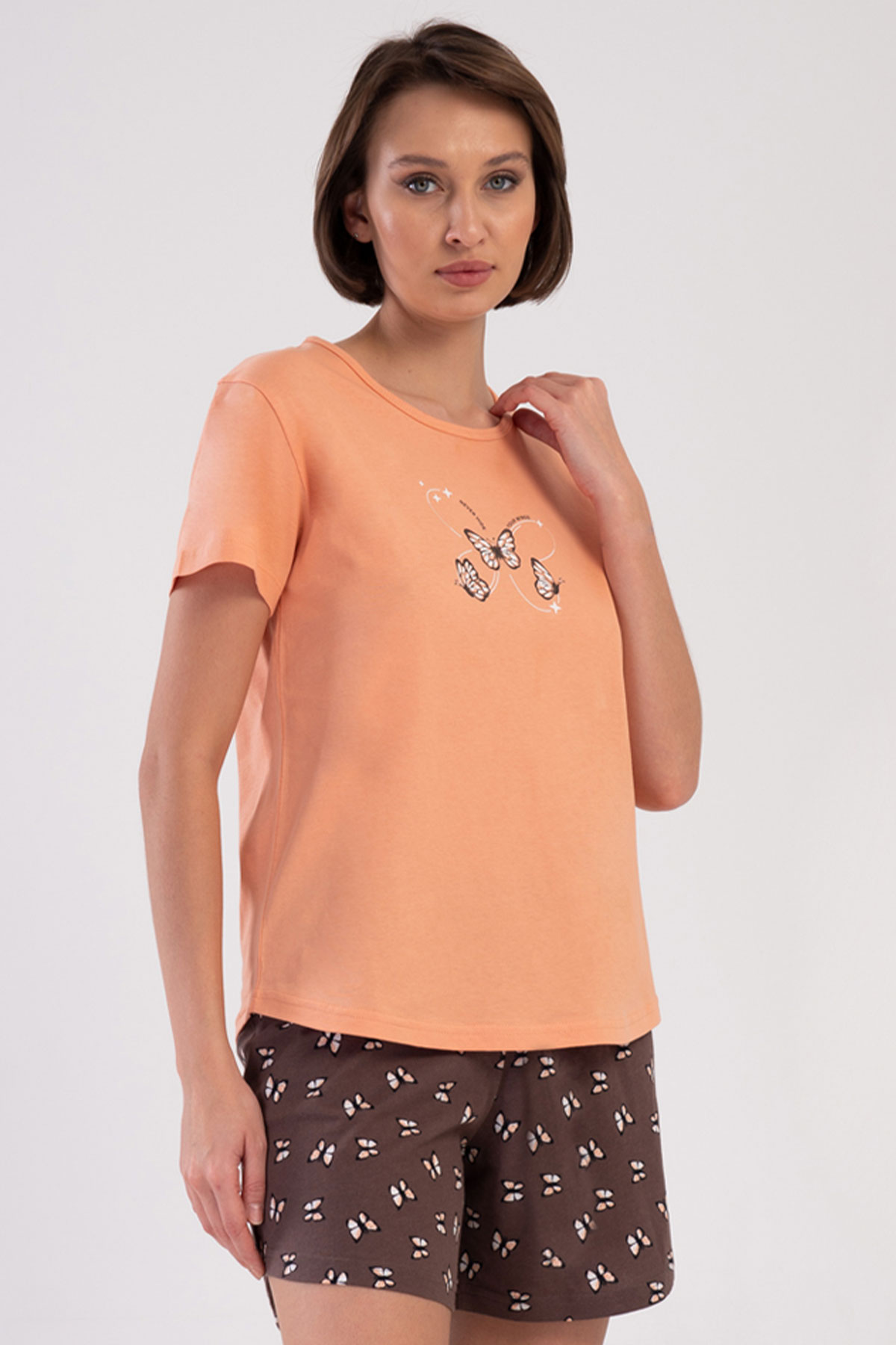 Pamuklu Kadın Kısa Kol Şortlu Pijama Takım
