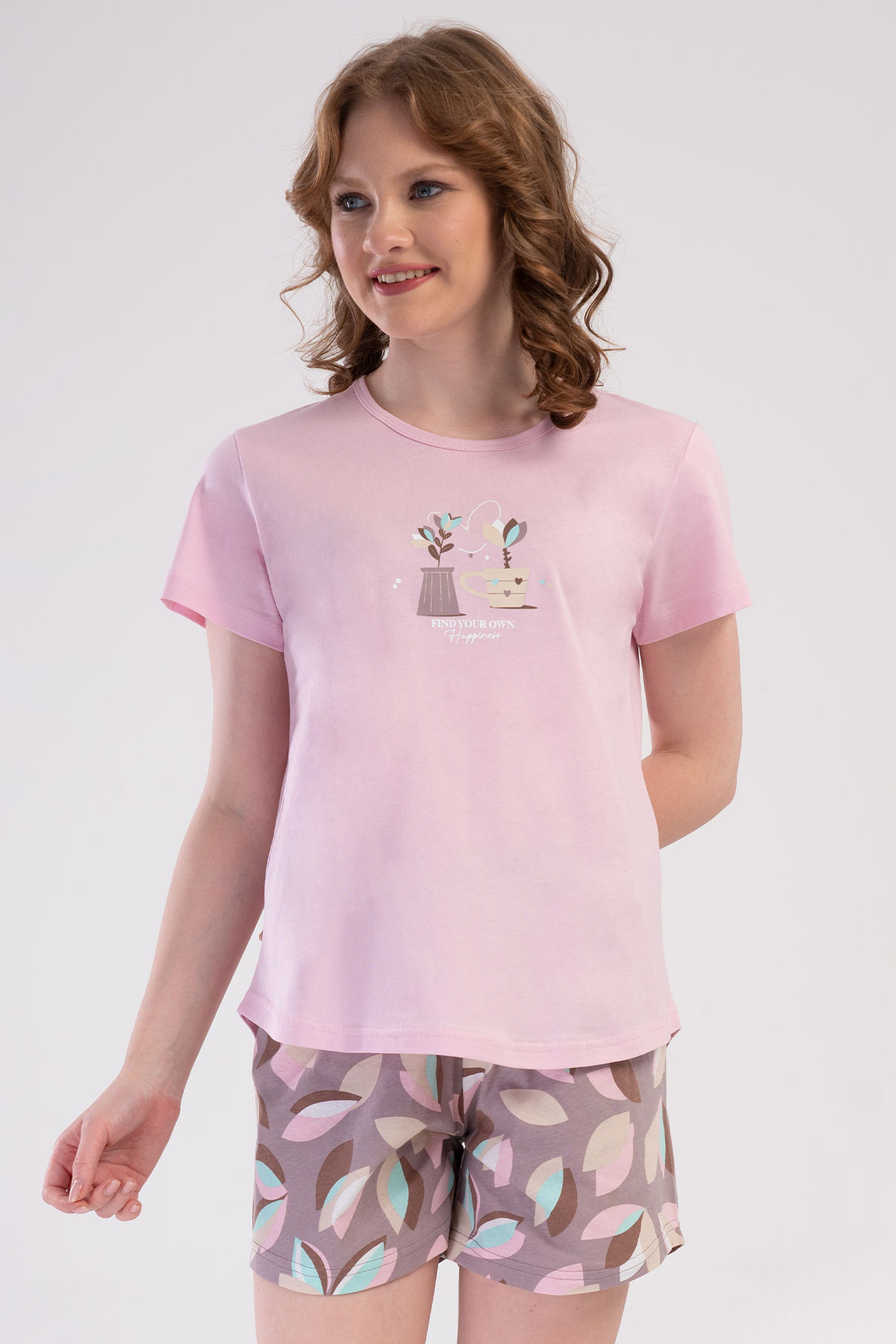 Pamuklu Kadın Kısa Kol Şortlu Pijama Takım

