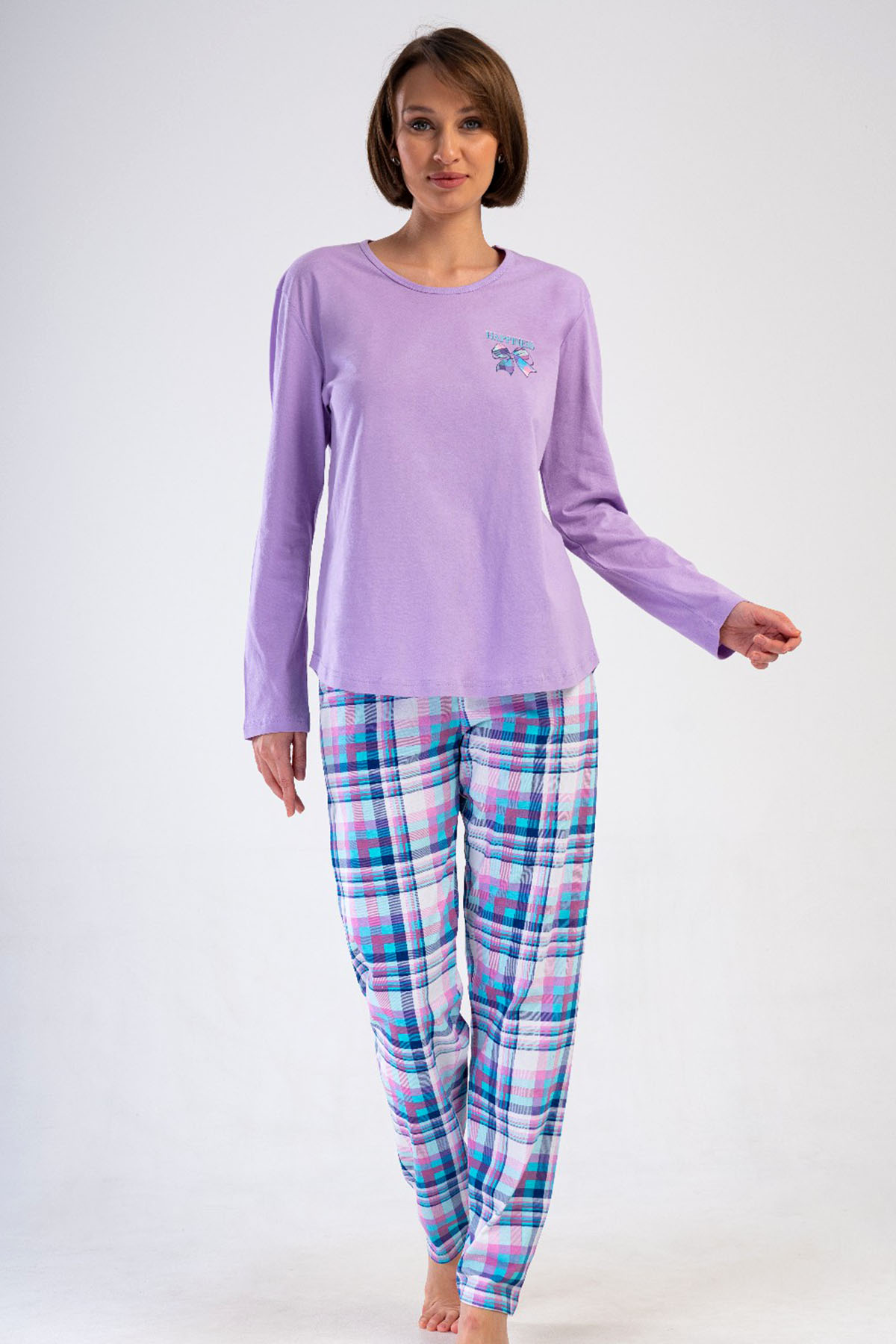 Pamuklu Kadın Uzun Kol Pijama Takım
