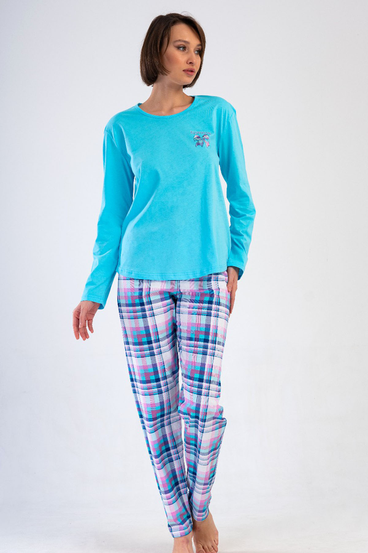 Pamuklu Kadın Uzun Kol Pijama Takım
