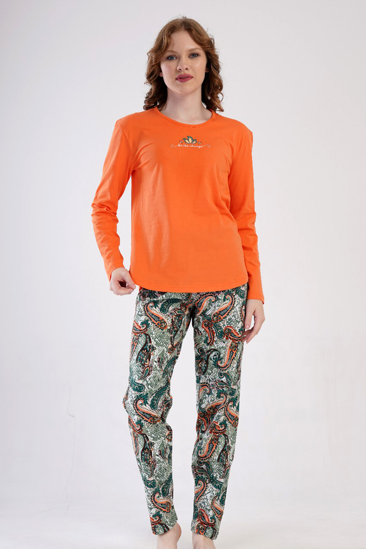 Pamuklu Kadın Uzun Kol Pijama Takım
