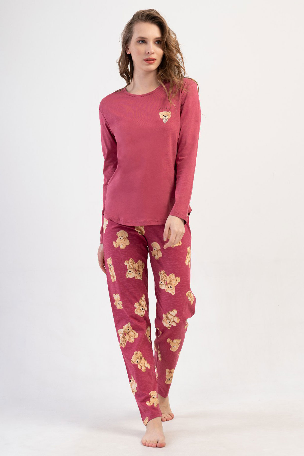 Pamuklu Kadın Uzun Kol Pijama Takım

