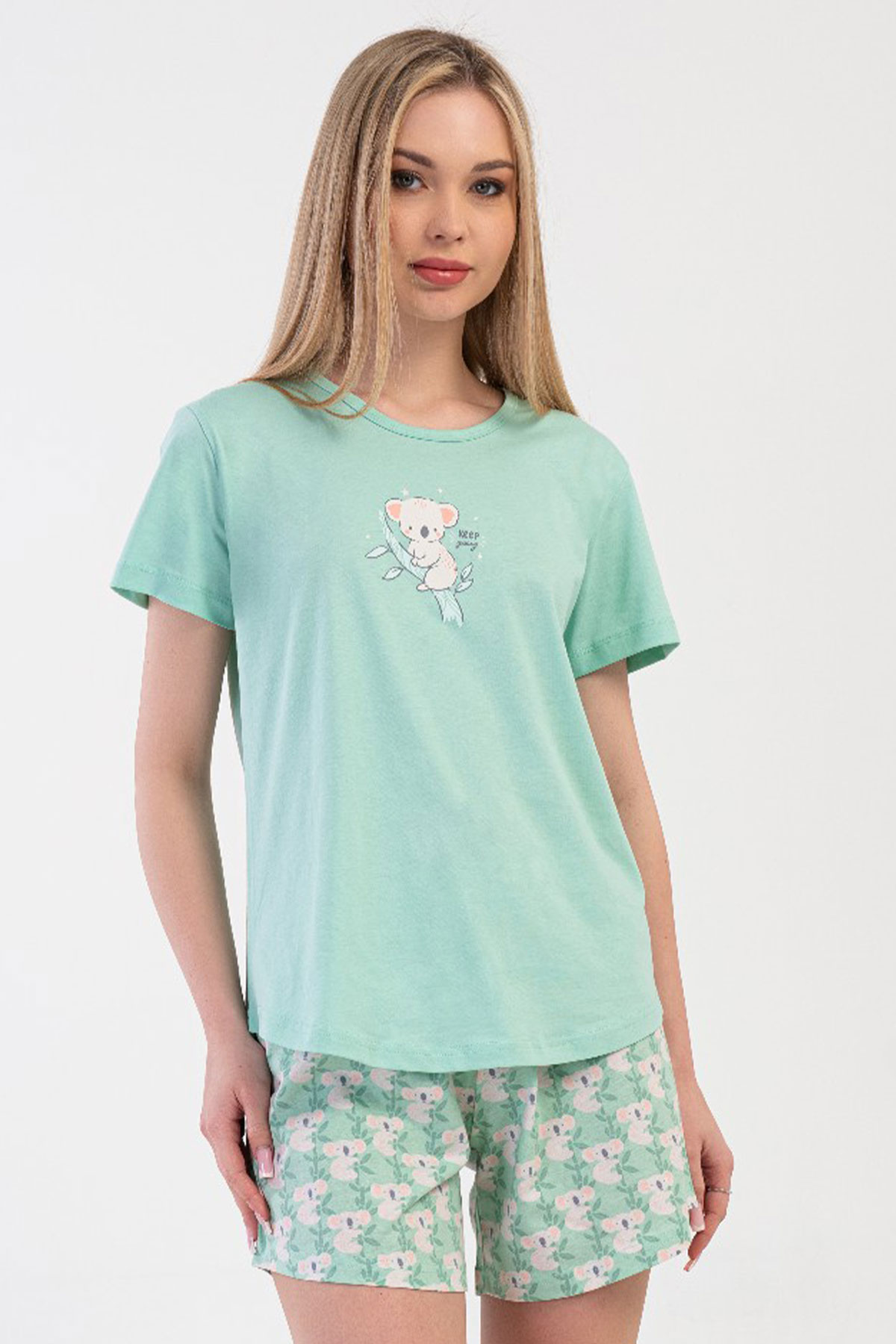 Pamuklu Kadın Kısa Kol Şortlu Pijama Takım
