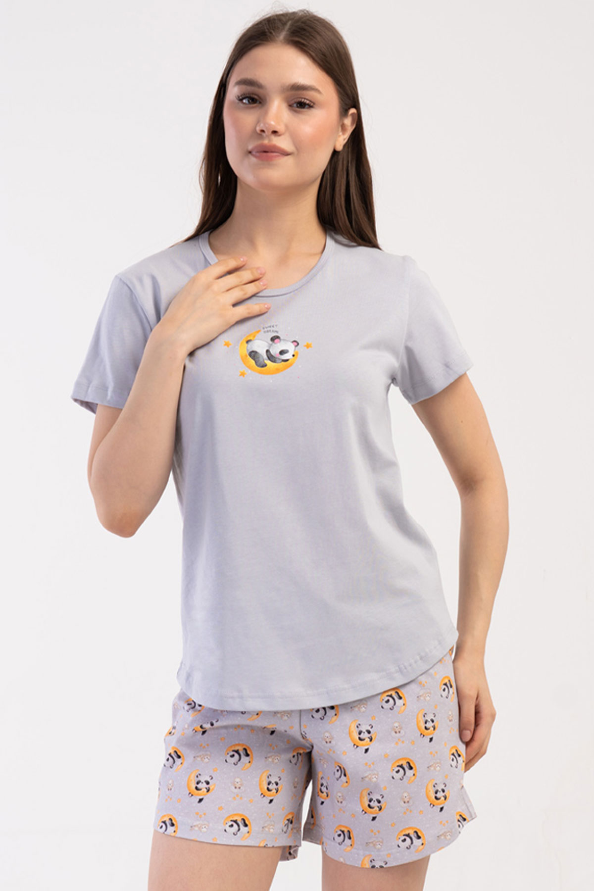 Pamuklu Kadın Kısa Kol Şortlu Pijama Takım
