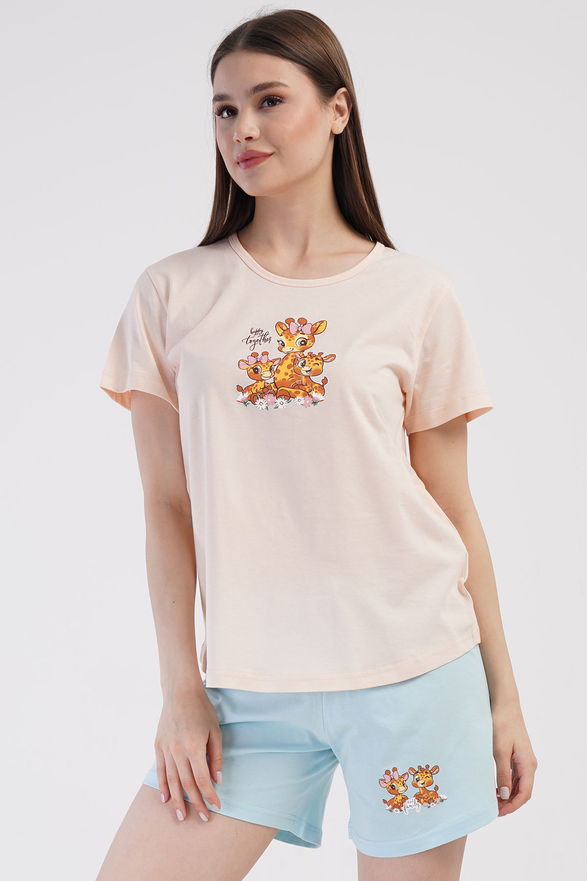 Pamuklu Kadın Kısa Kol Şortlu Pijama Takım
