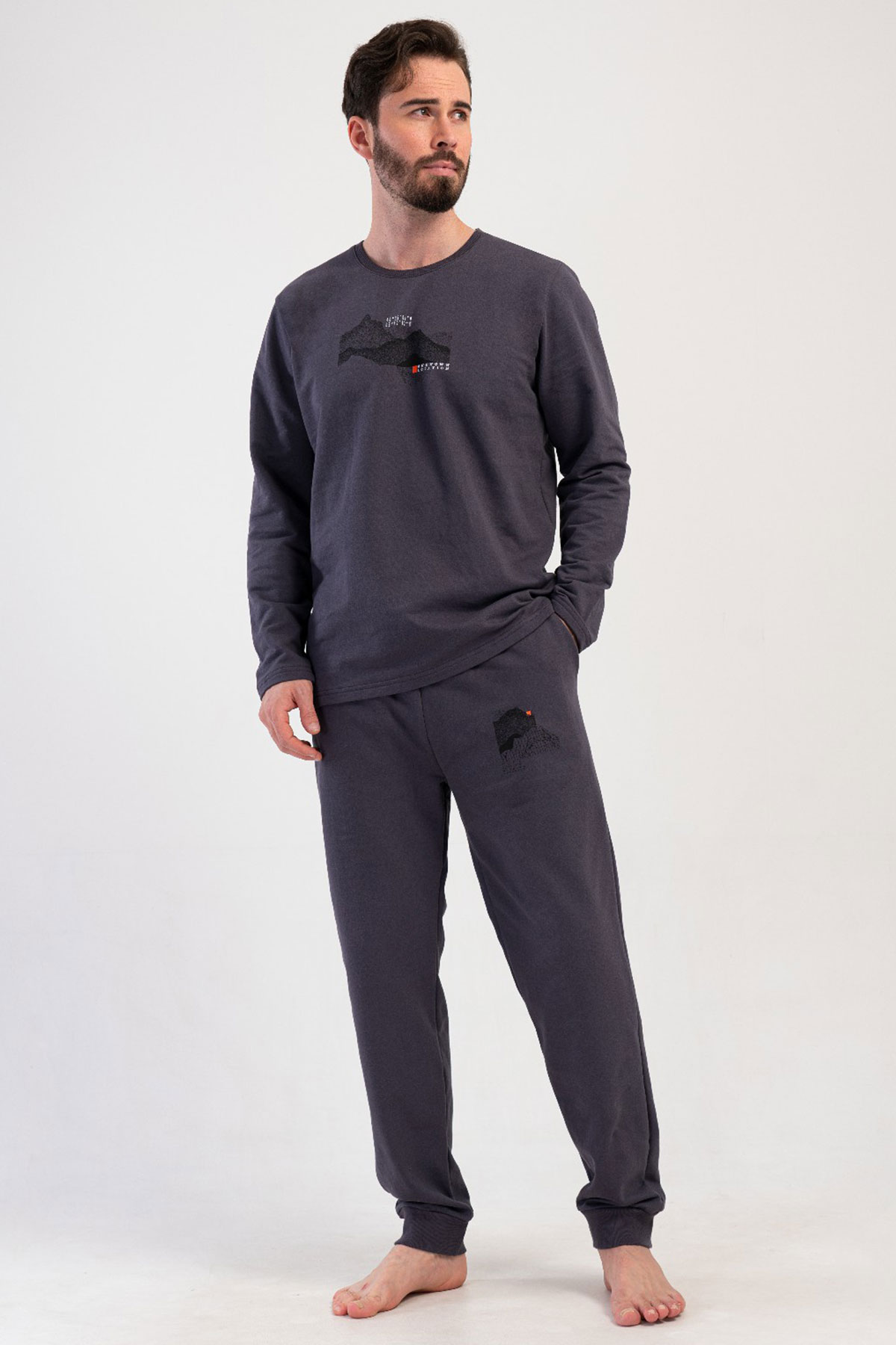 Pamuklu Erkek Uzun Kol Pijama Takım
