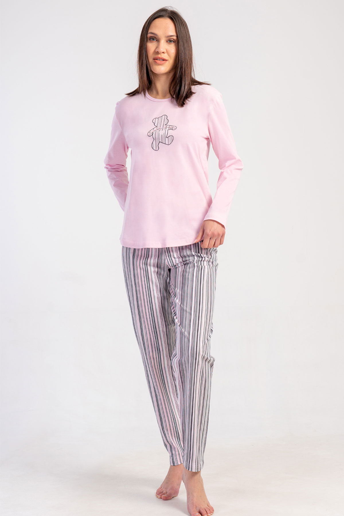 Pamuklu Kadın Uzun Kol Pijama Takım
