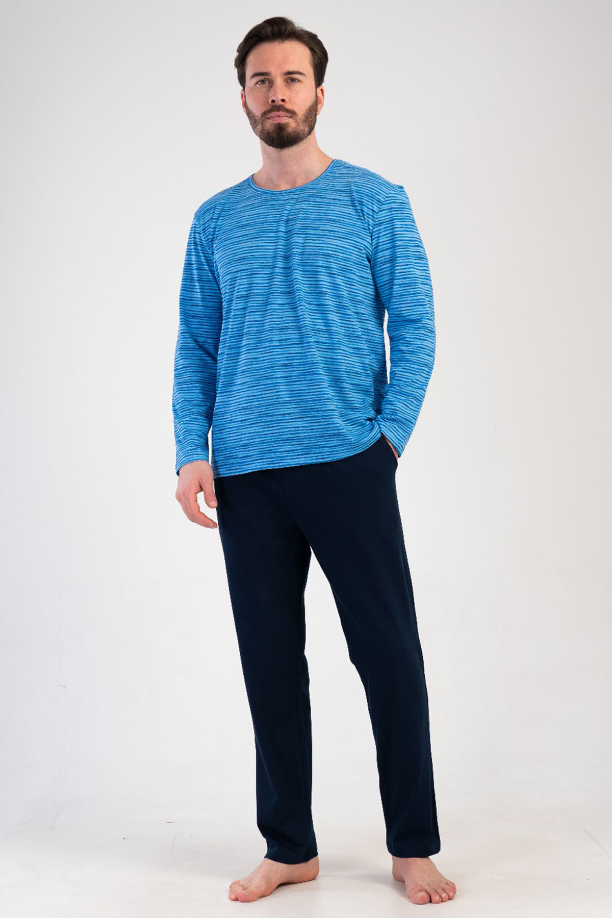 Pamuklu Erkek Uzun Kol Pijama Takım
