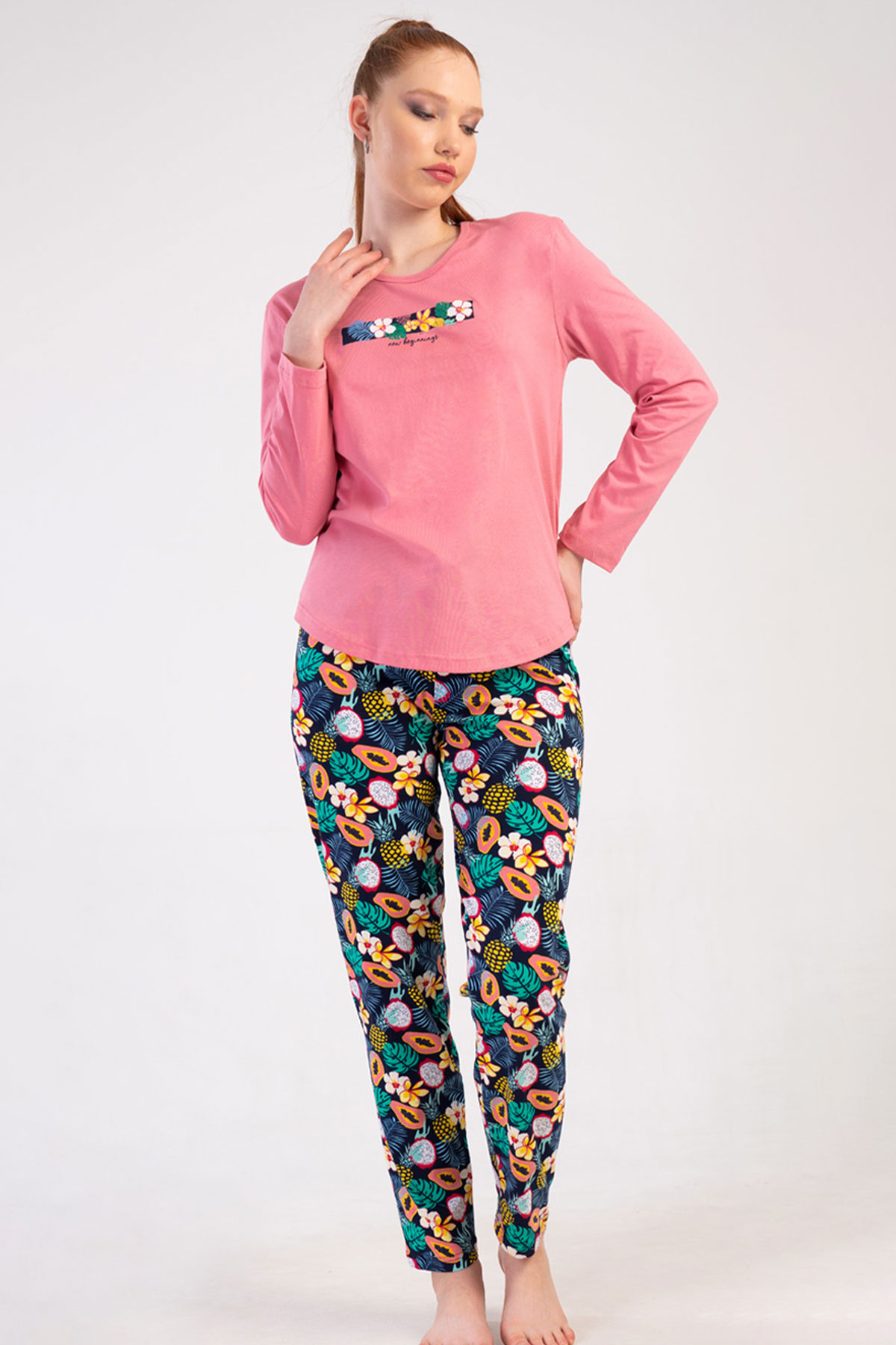 Pamuklu Kadın Uzun Kol Pijama Takım
