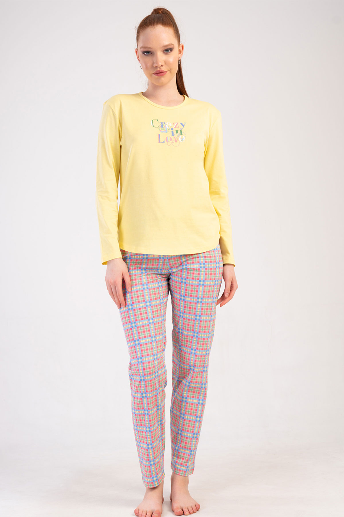 Pamuklu Kadın Uzun Kol Pijama Takım
