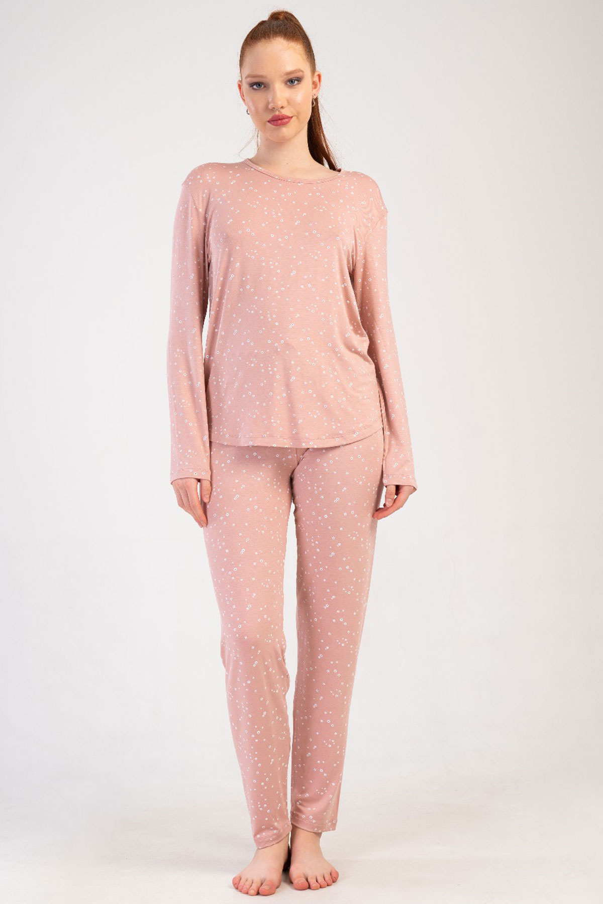 Kadın Vıscon Uzun Kol Pijama Takım
