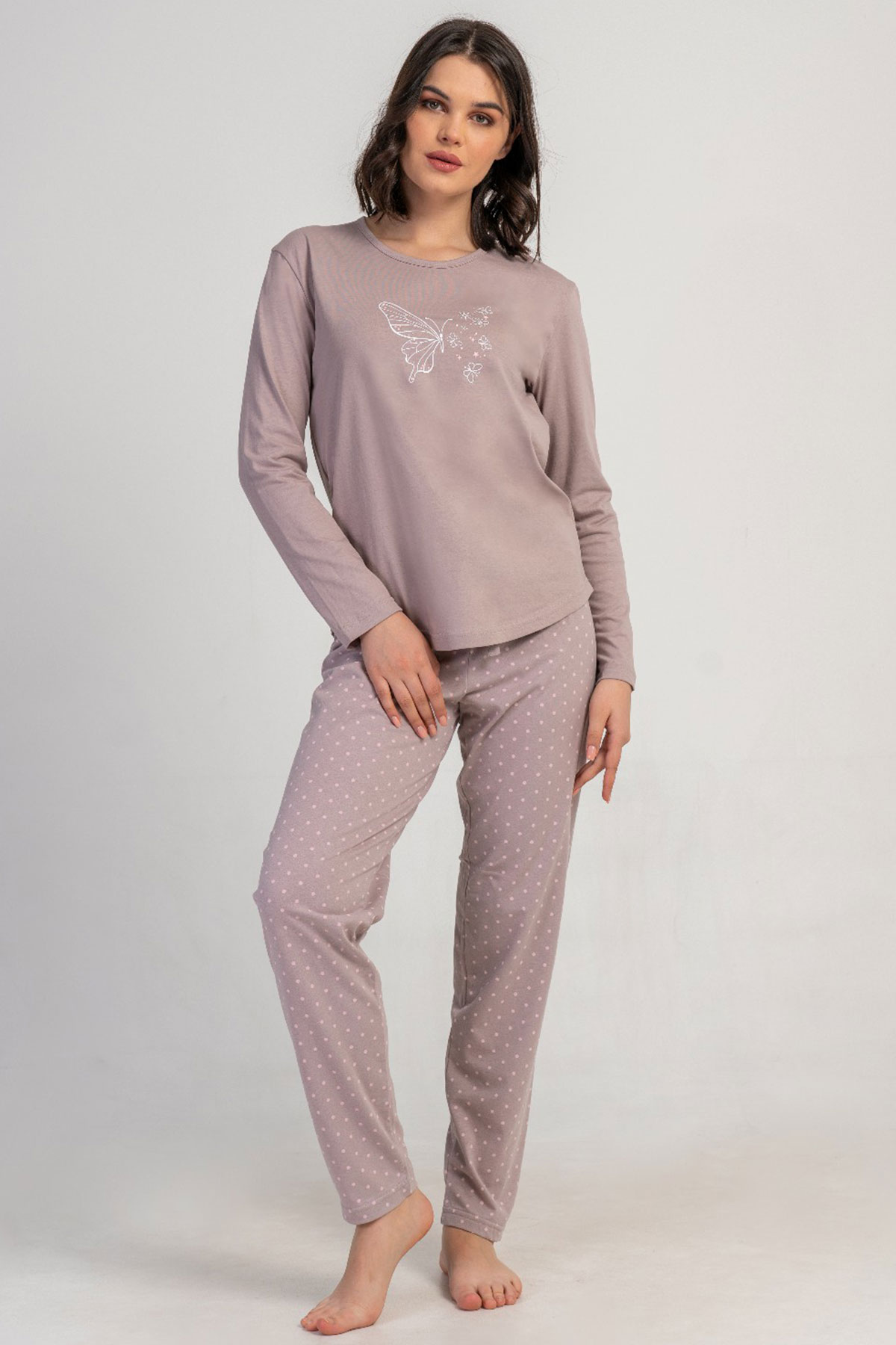 Pamuklu Kadın Uzun Kol Pijama Takım
