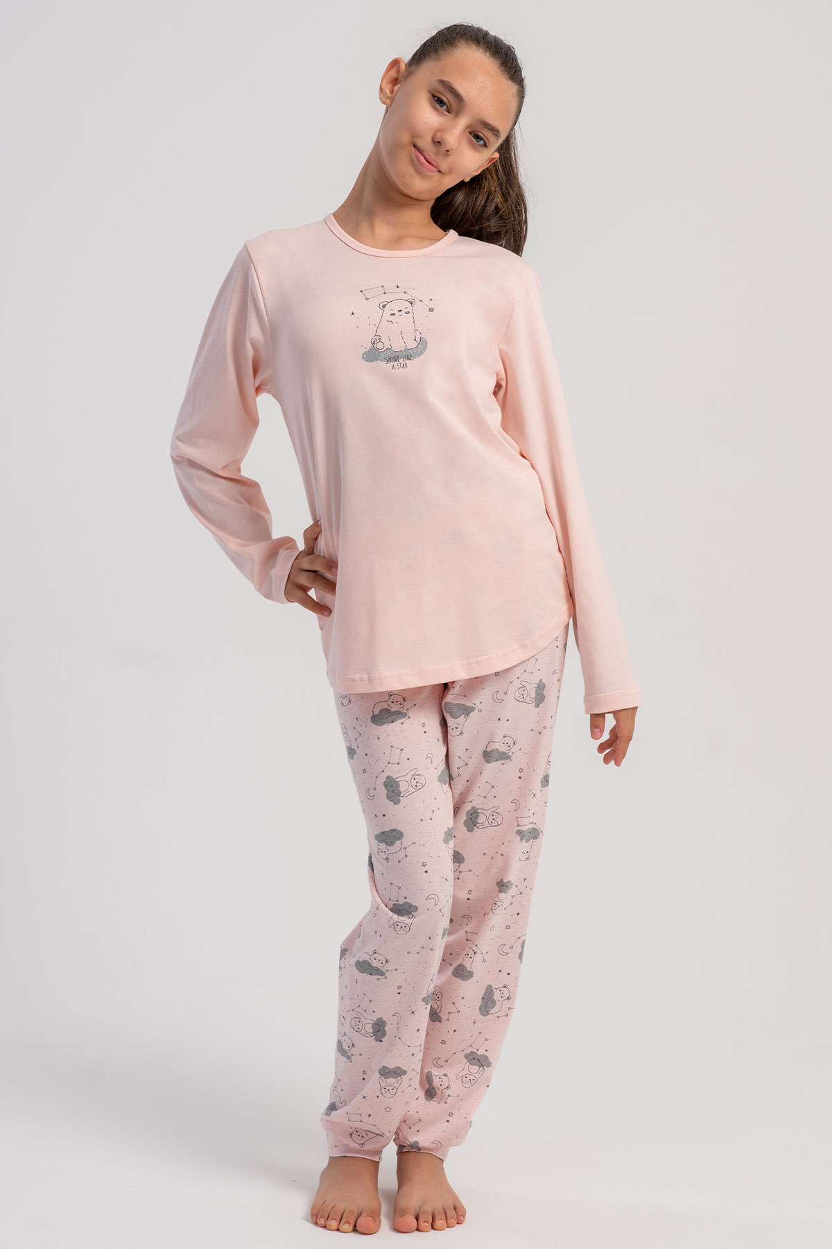 Kız Çocuk Uzun Kol Pijama Takım(7-8/13-14)
