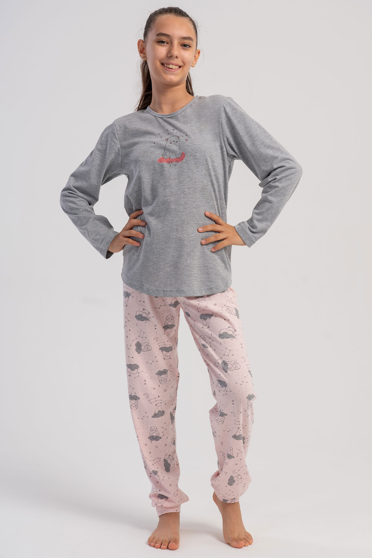 Kız Çocuk Uzun Kol Pijama Takım(7-8/13-14)
