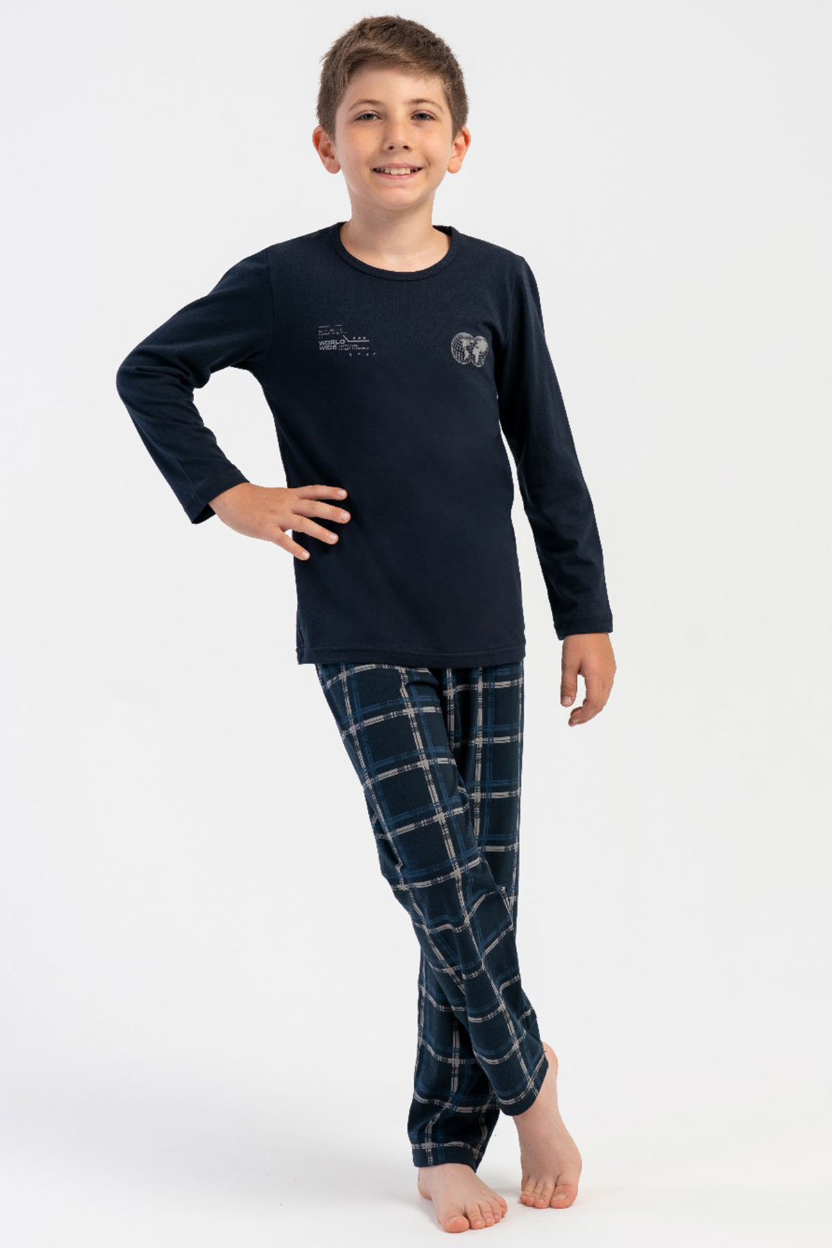 Pamuklu Erkek Çocuk Uzun Kol Pijama Takım(9/10-15/16)
