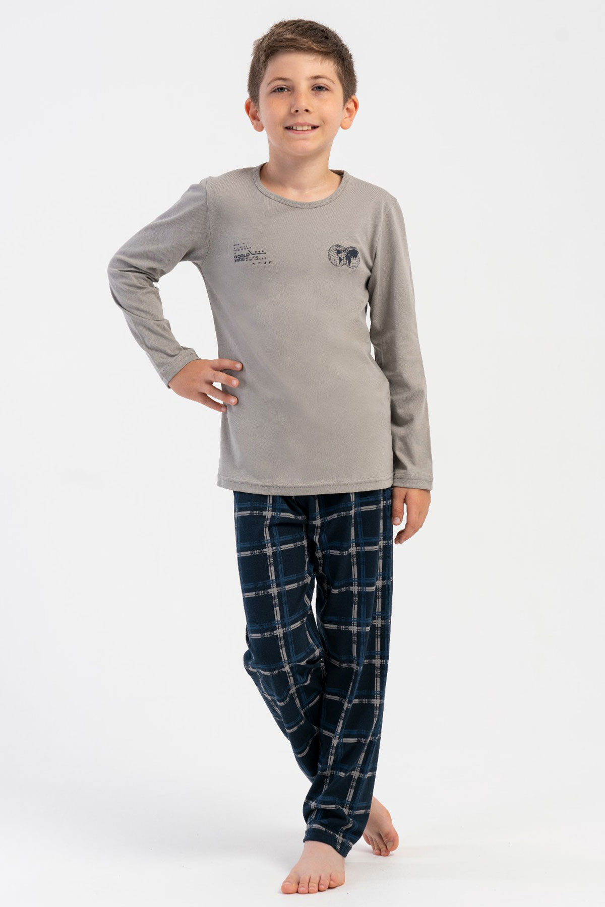 Pamuklu Erkek Çocuk Uzun Kol Pijama Takım(9/10-15/16)
