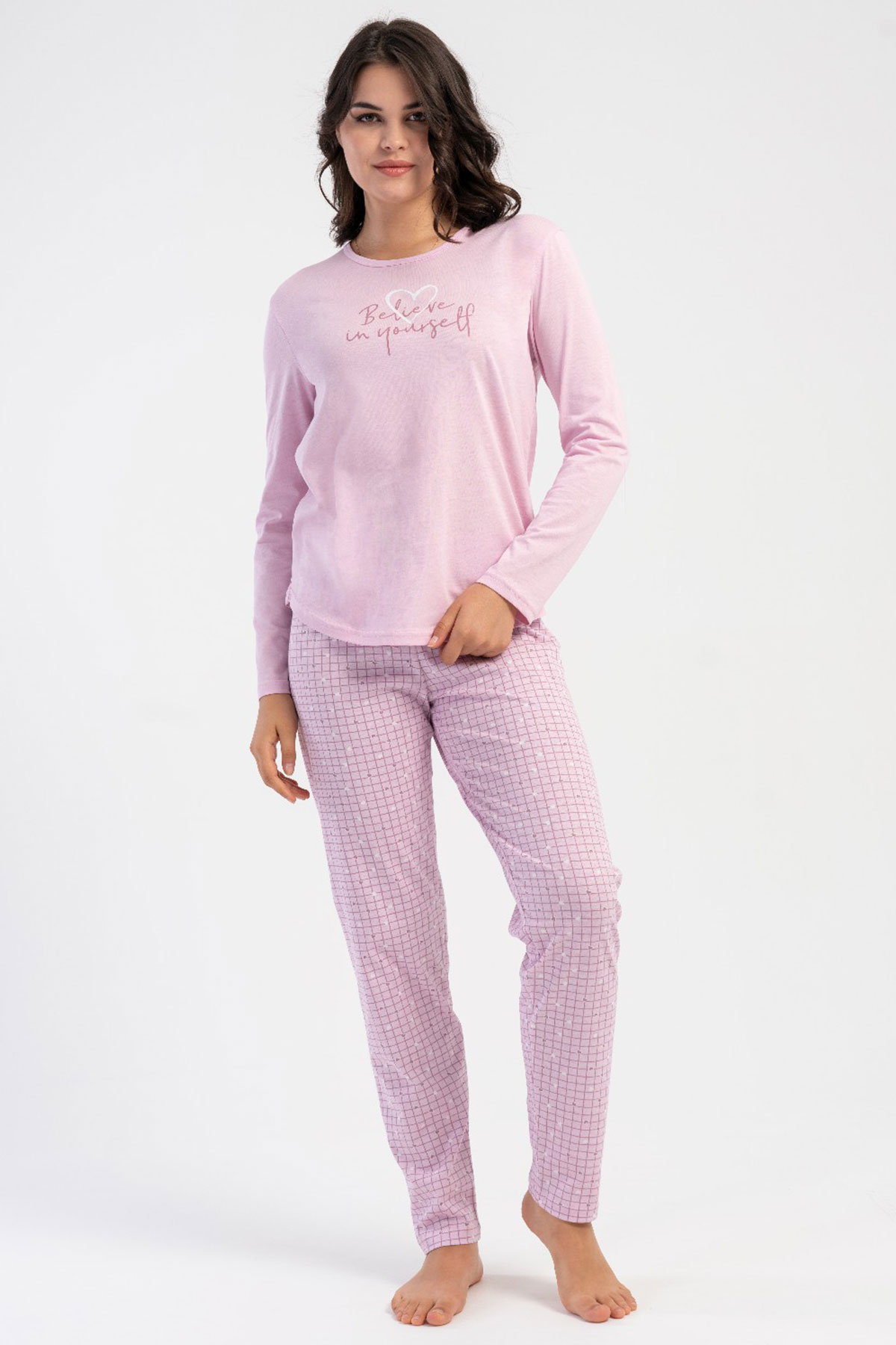 Pamuklu Kadın Uzun Kol Pijama Takım
