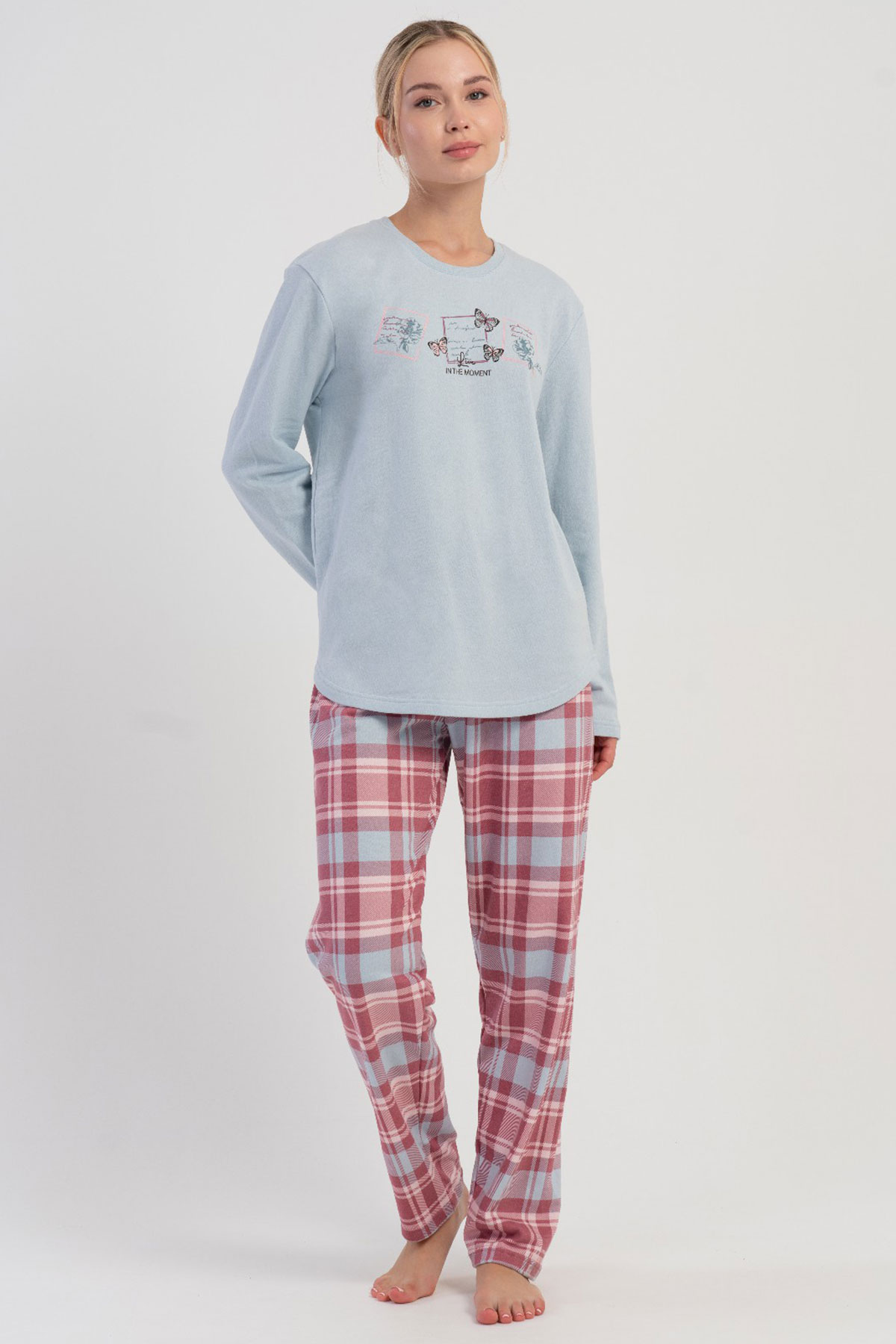 Pamuklu Kadın Uzun Kol Pijama Takım
