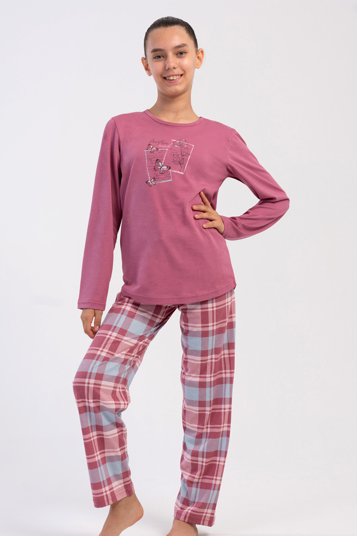 Pamuklu Kız Çocuk Uzun Kol Pijama Takım(9/10-15/16)
