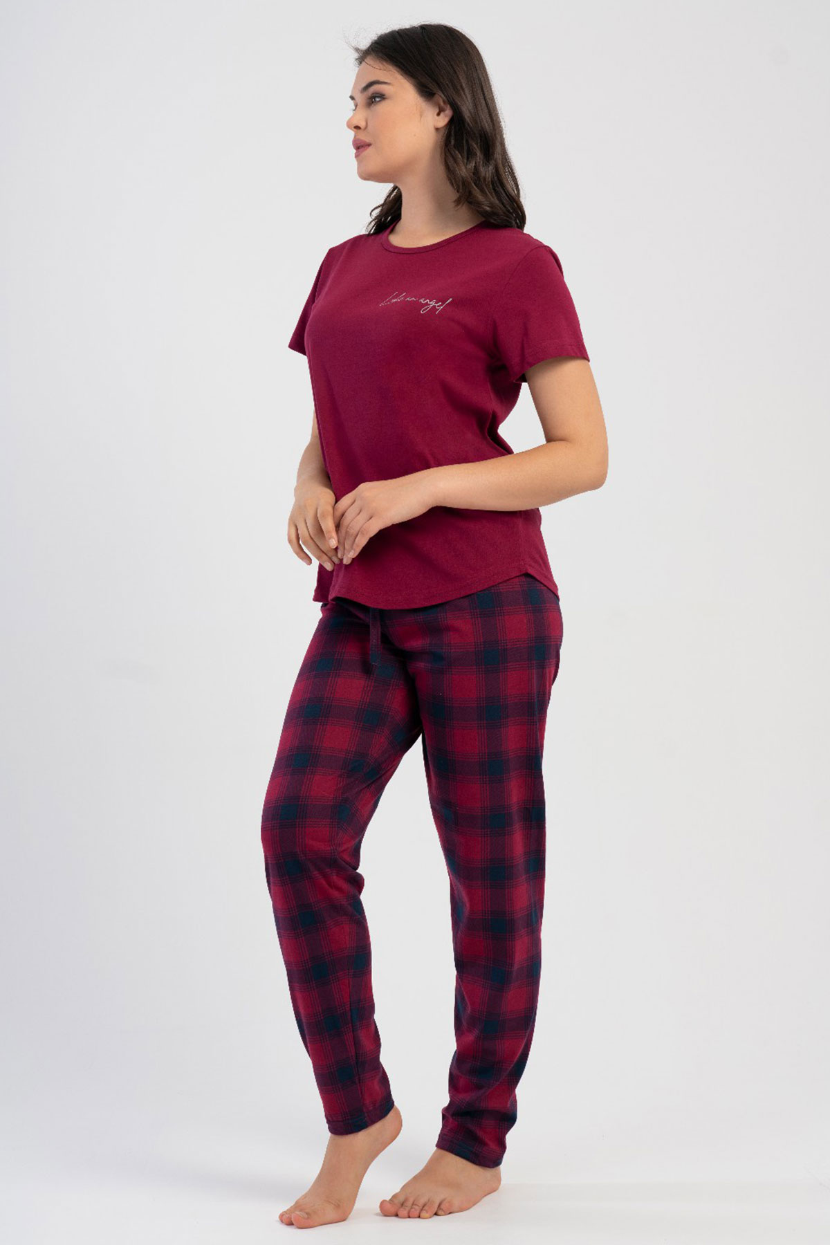 Pamuklu Kadın Büyük Beden Kısa Kol Pijama Takım
