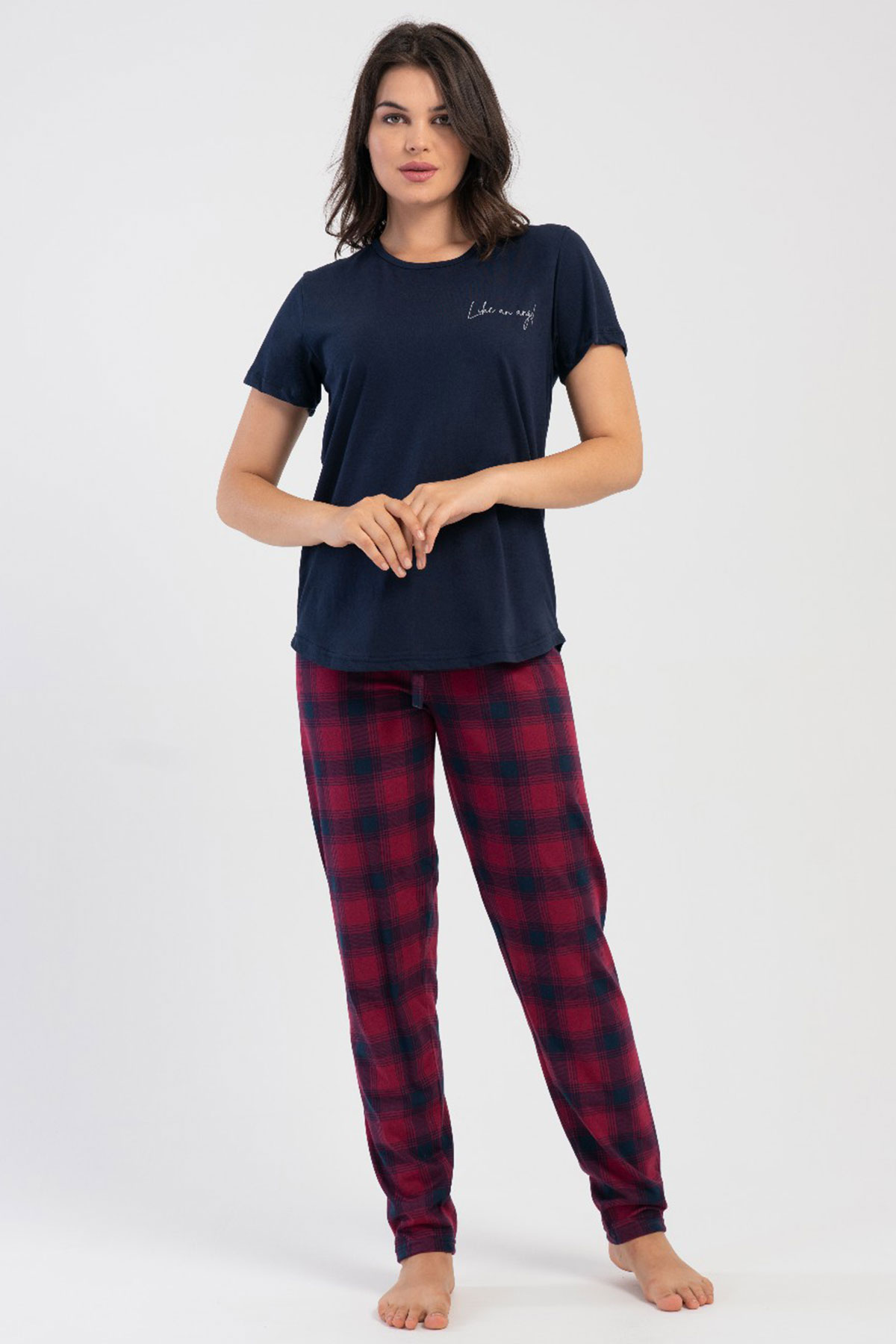 Pamuklu Kadın Büyük Beden Kısa Kol Pijama Takım
