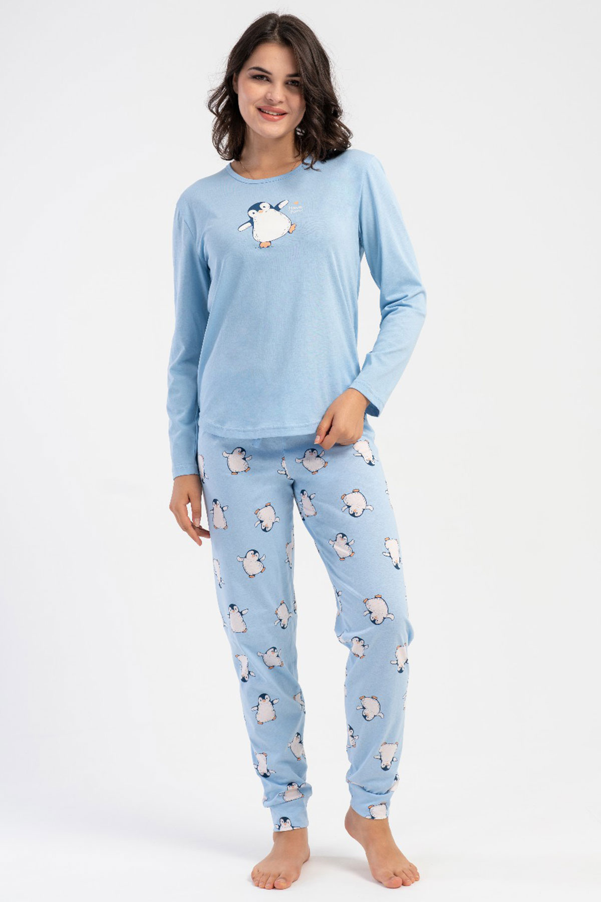 Pamuklu Kadın Uzun Kol Pijama Takım
