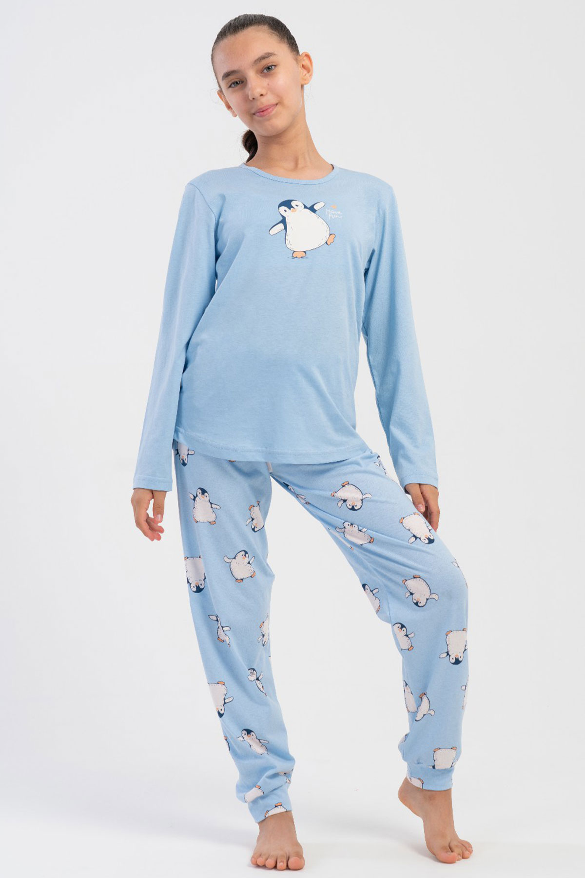 Pamuklu Kız Çocuk Uzun Kol Pijama Takım(7/8-13/14)
