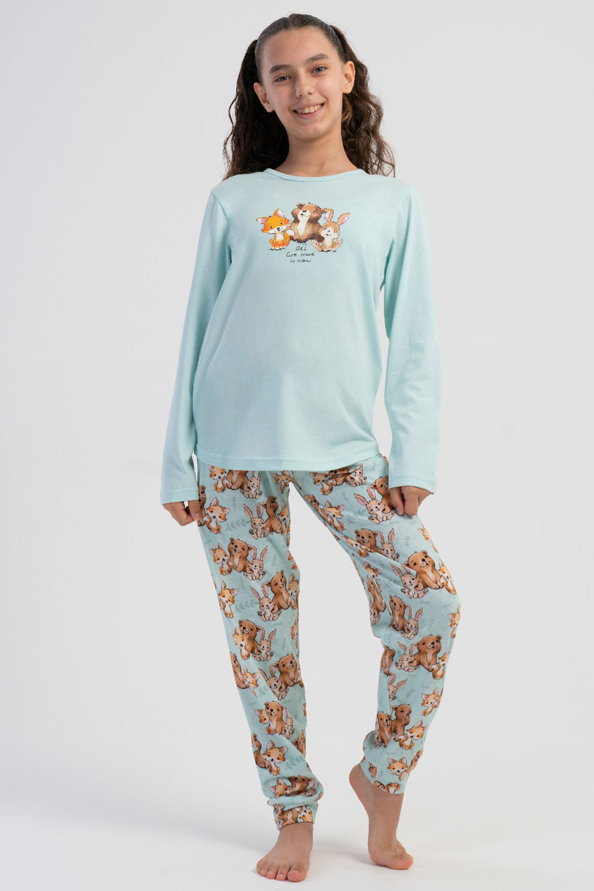 Pamuklu Kız Çocuk Uzun Kol Pijama Takım(7-8/13-14)
