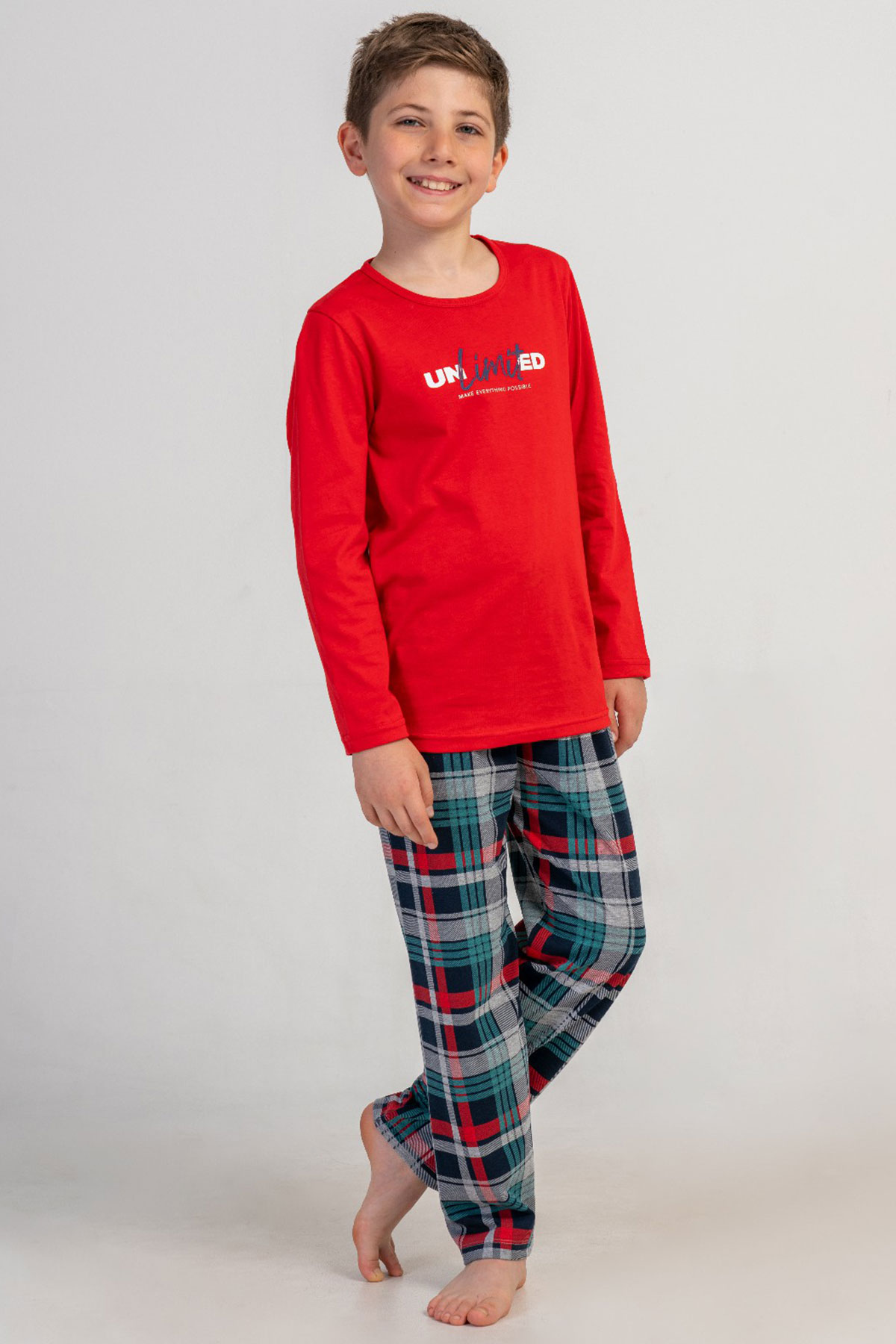 Pamuklu Erkek Çocuk Uzun Kol Pijama Takım(9-10/-15-16)

