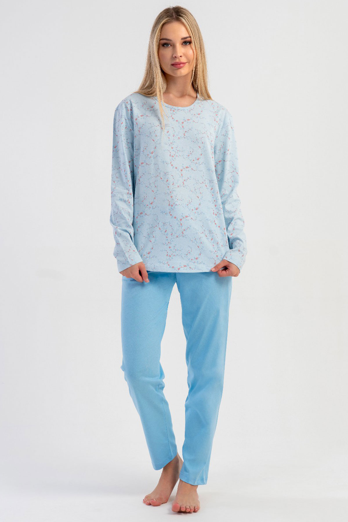 Pamuklu Kadın Uzun Kol Pijama Takım
