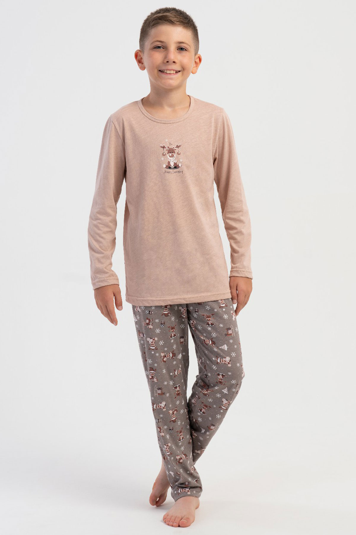 Pamuklu Erkek Çocuk Uzun Kol Pijama Takım(5-6/13-14)
