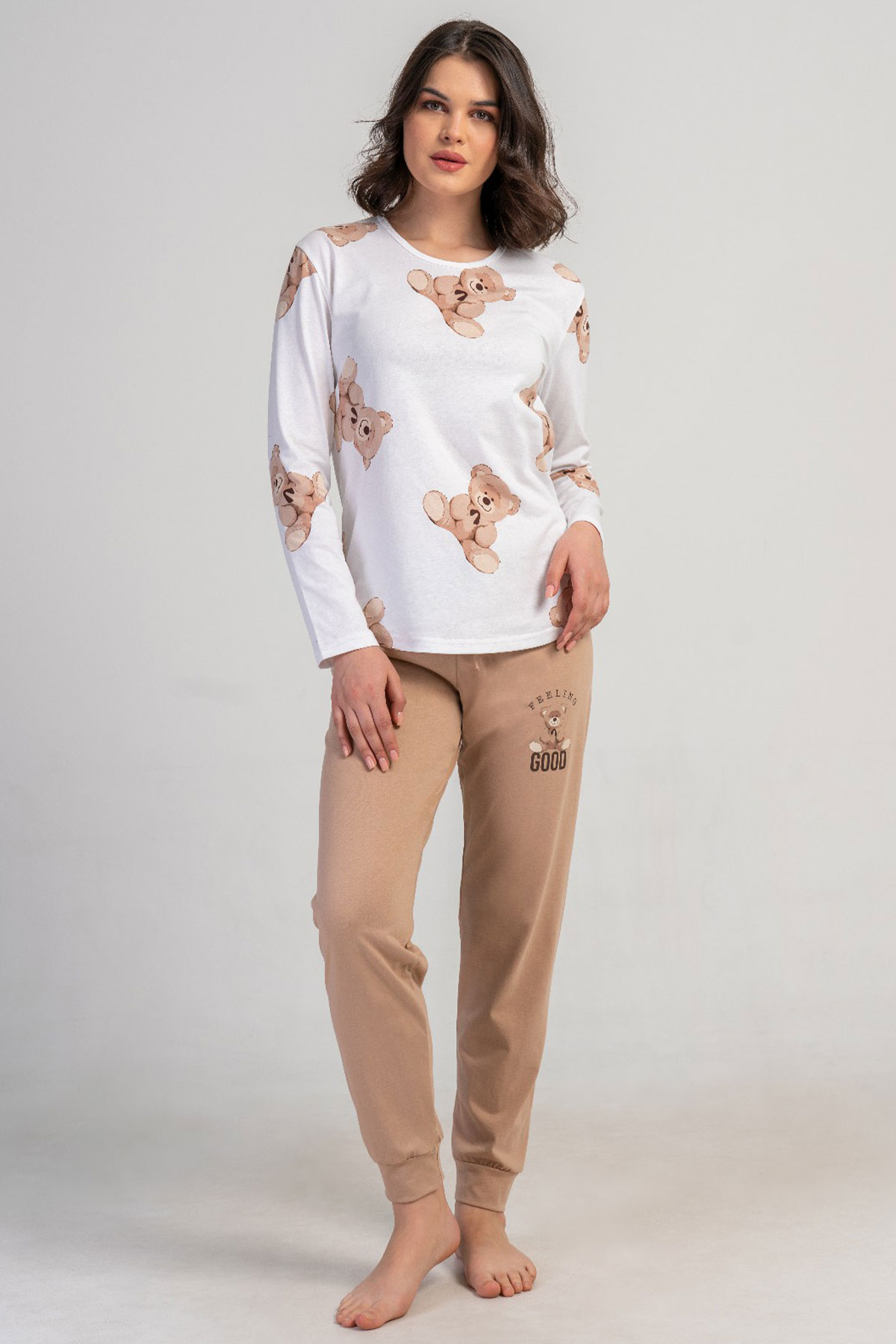 Pamuklu Kadın Uzun Kol Pijama Takım
