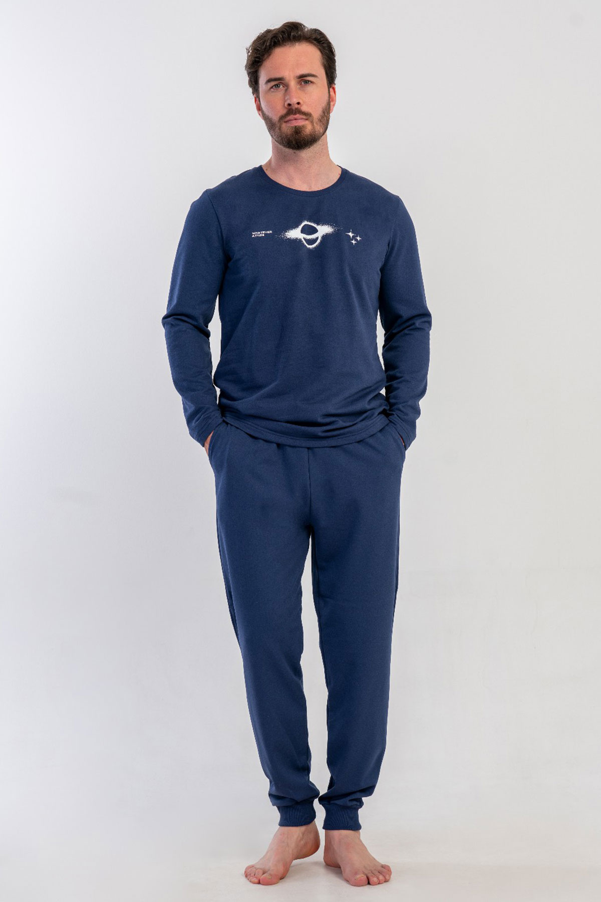 Pamuklu Erkek Uzun Kol Pijama Takım
