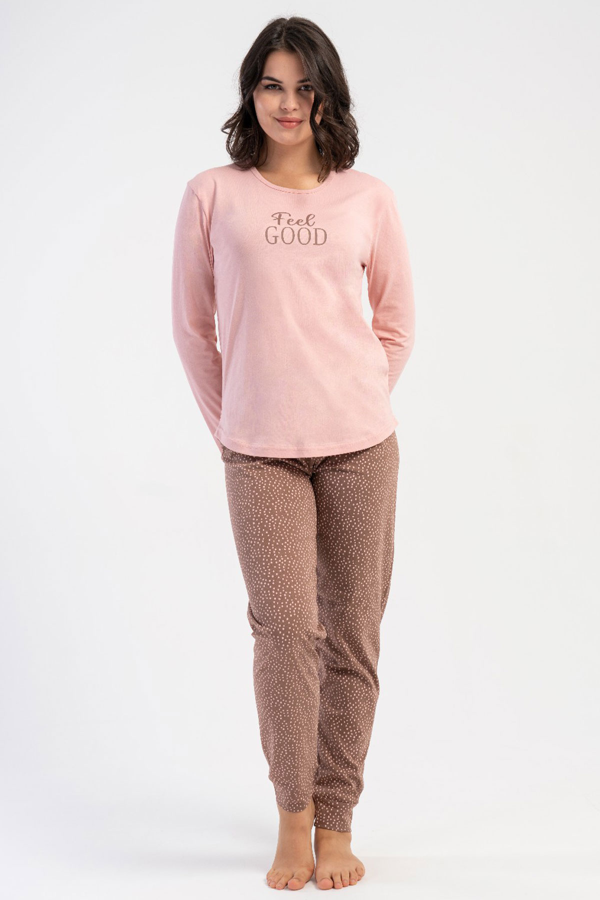 Pamuklu Kadın Uzun Kol Pijama Takım
