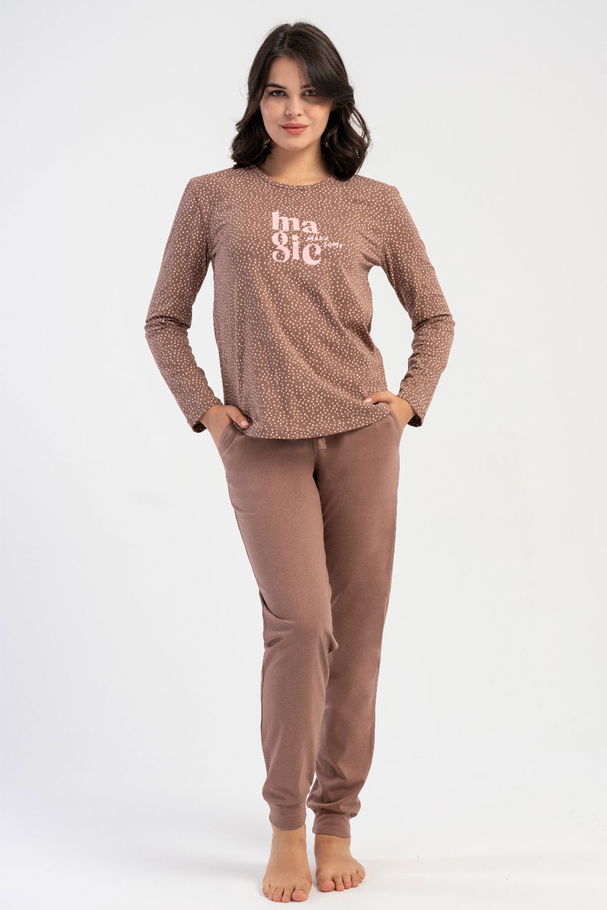 Pamuklu Kadın Uzun Kol Pijama Takım

