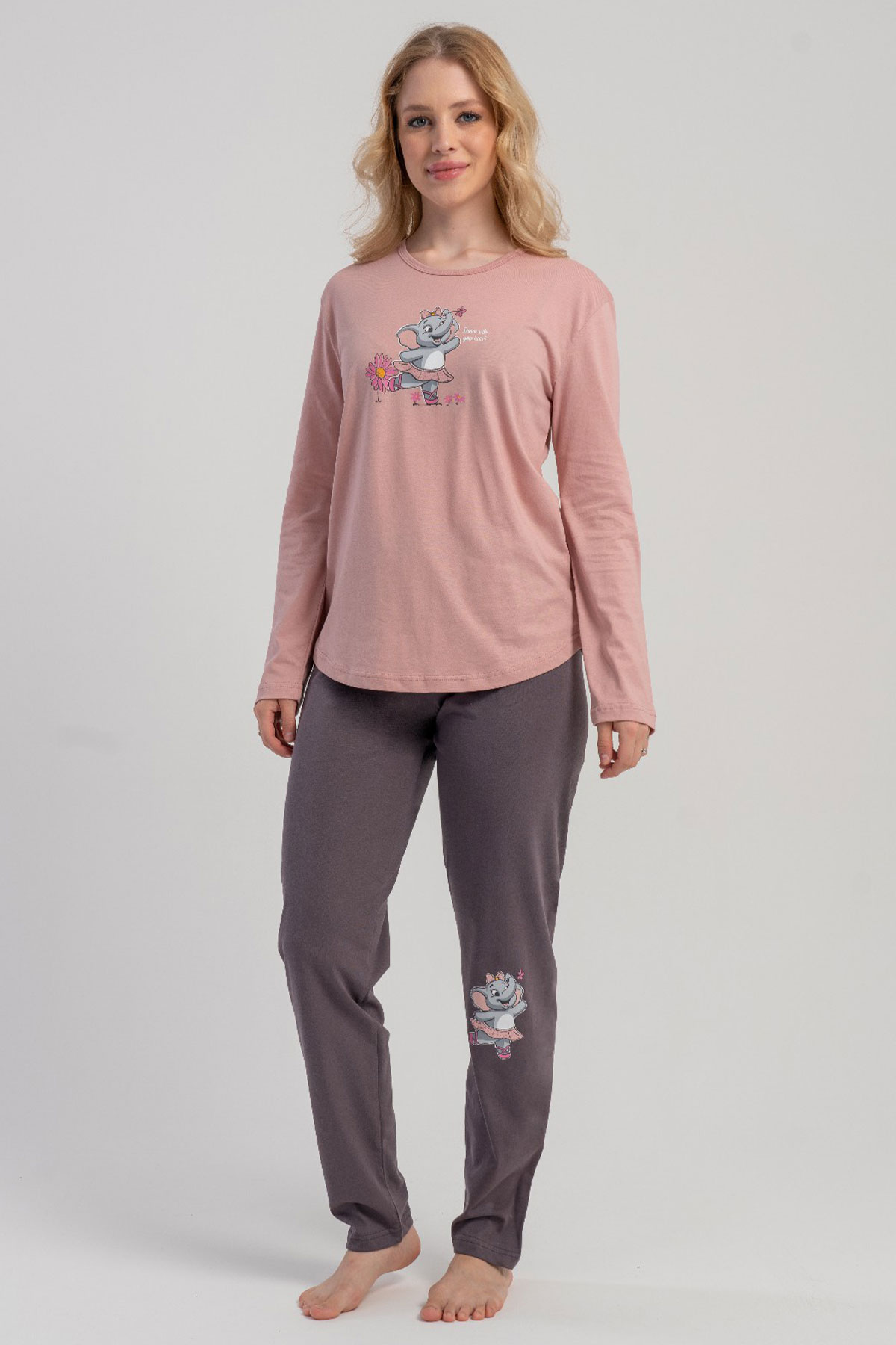 Pamuklu Kadın Uzun Kol Pijama Takım

