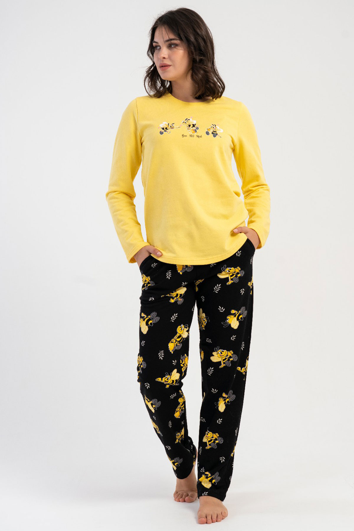 Pamuklu Kadın Uzun Kol Pijama Takım
