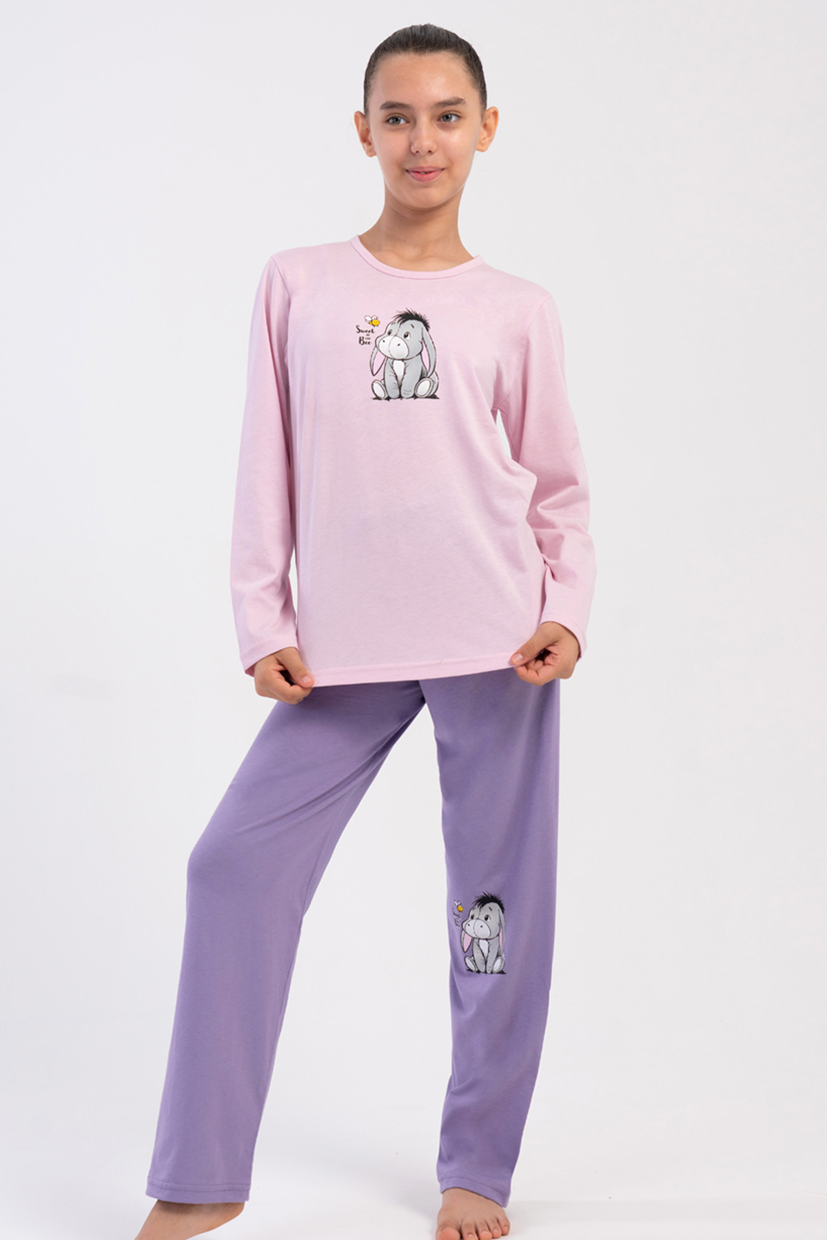 Pamuklu Kız Çocuk Uzun Kol Pijama Takım(9/10-15/16)
