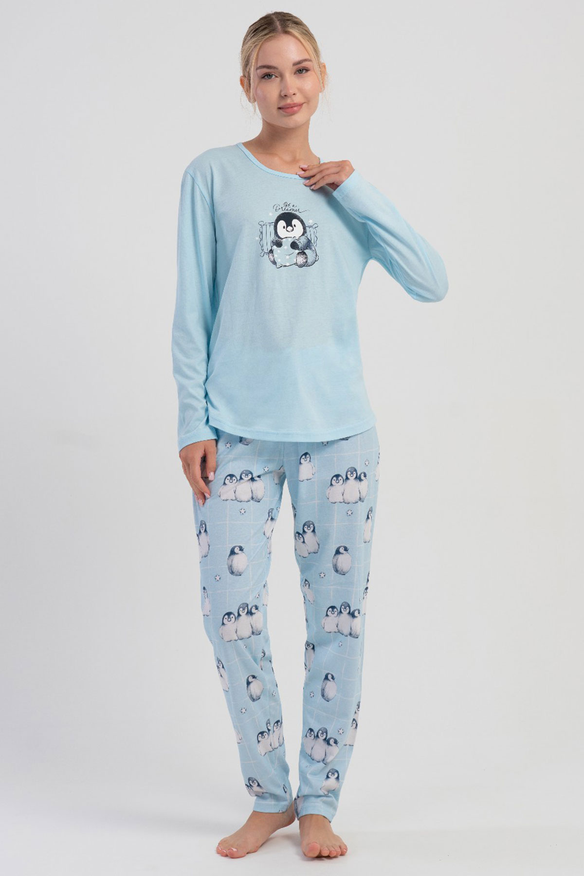 Pamuklu Kadın Uzun Kol Pijama Takım
