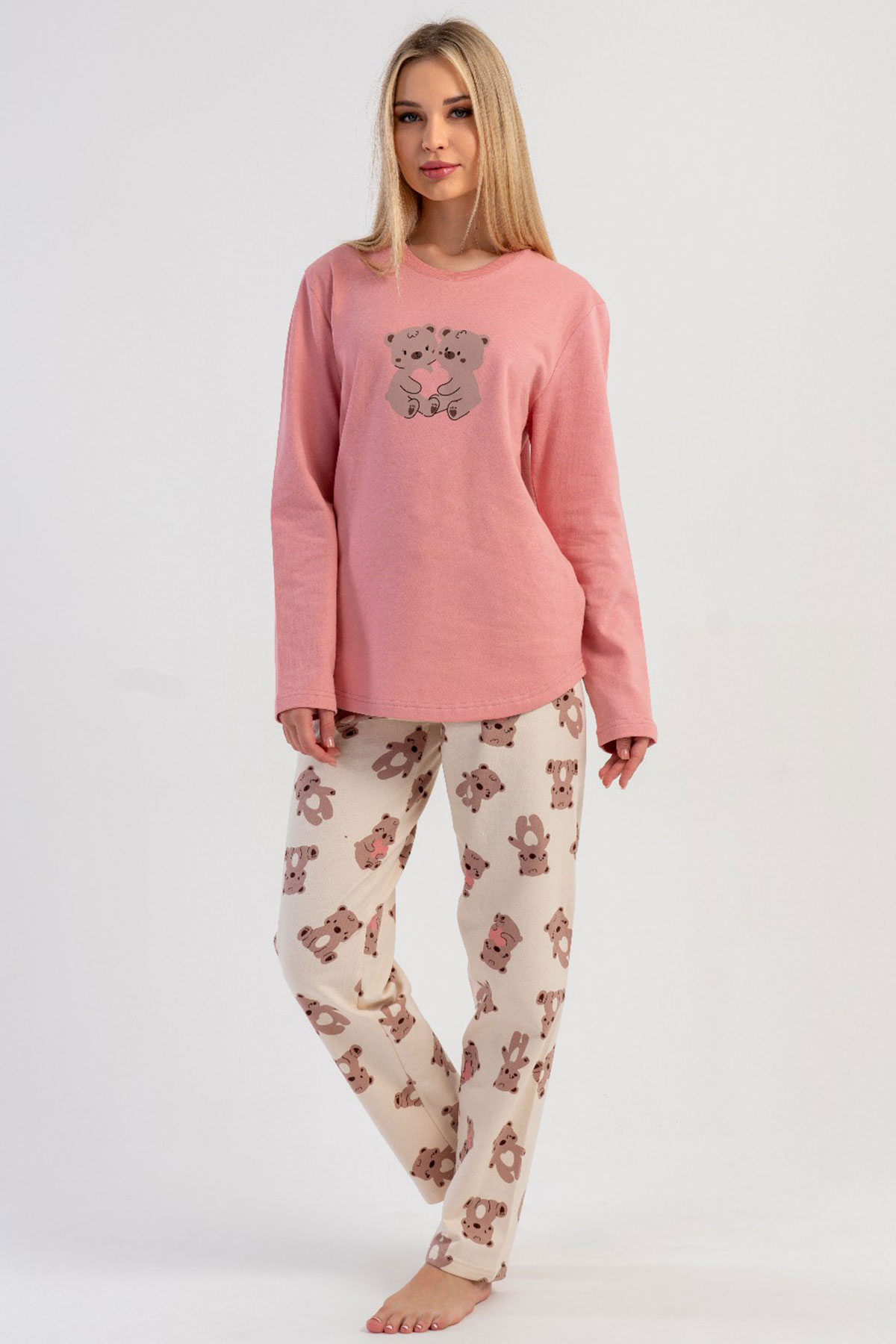 Pamuklu Kadın Uzun Kol Pijama Takım
