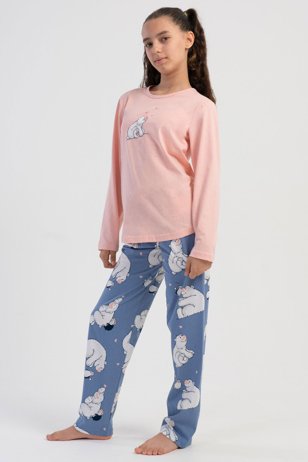 Pamuklu Kız Çocuk Uzun Kol Pijama Takım(7/8-15/16)

