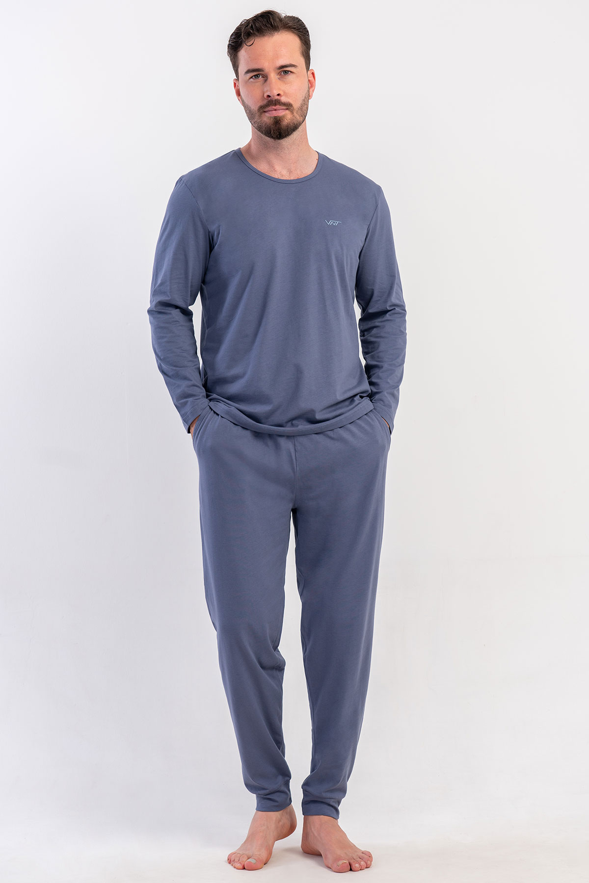 Pamuklu Erkek Uzun Kol Pijama Takım
