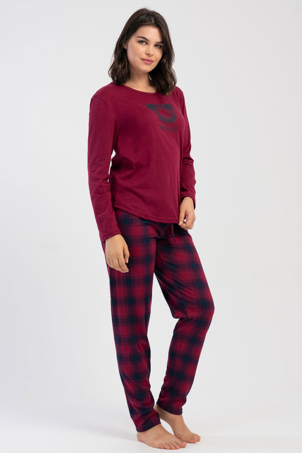 Pamuklu Kadın Uzun Kol Pijama Takım
