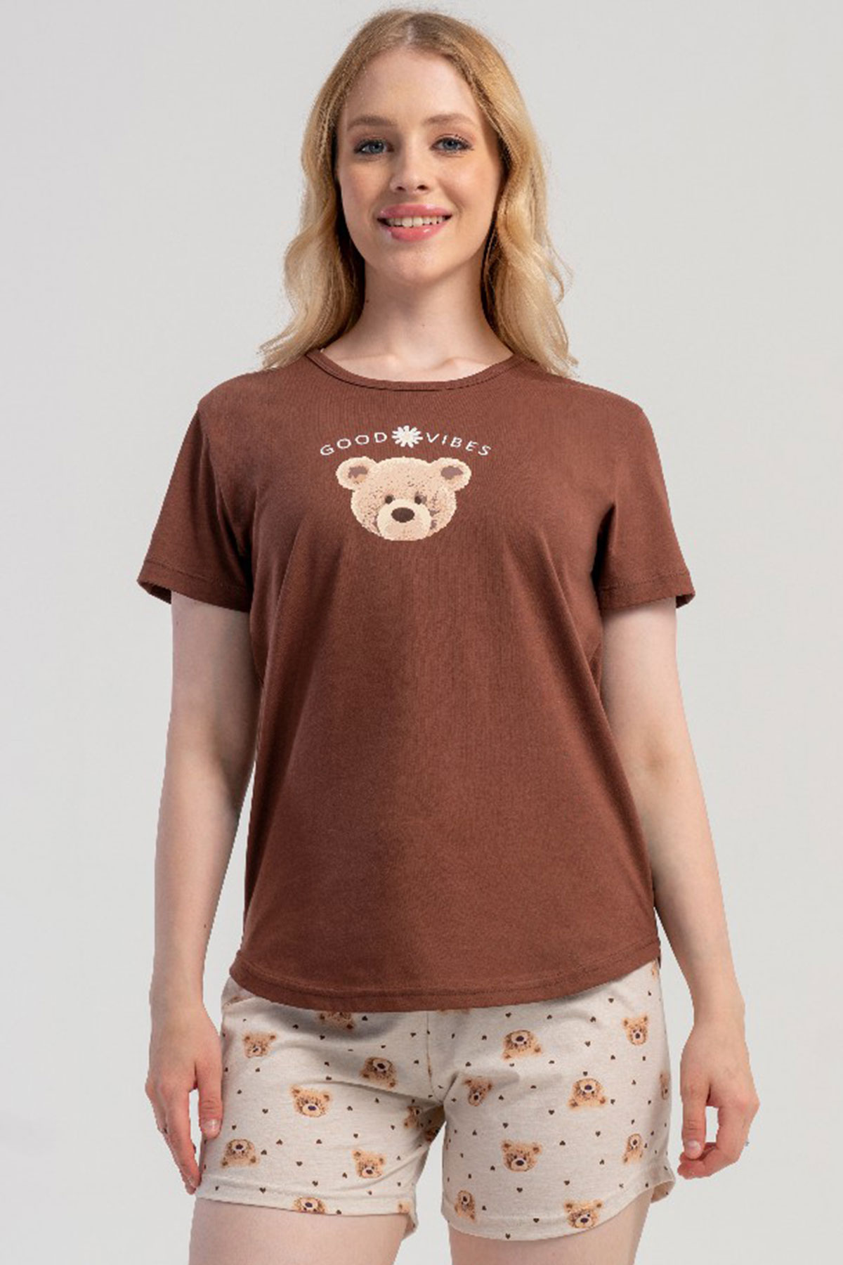 Kadın Kısa Kol Şortlu Pijama Takım
