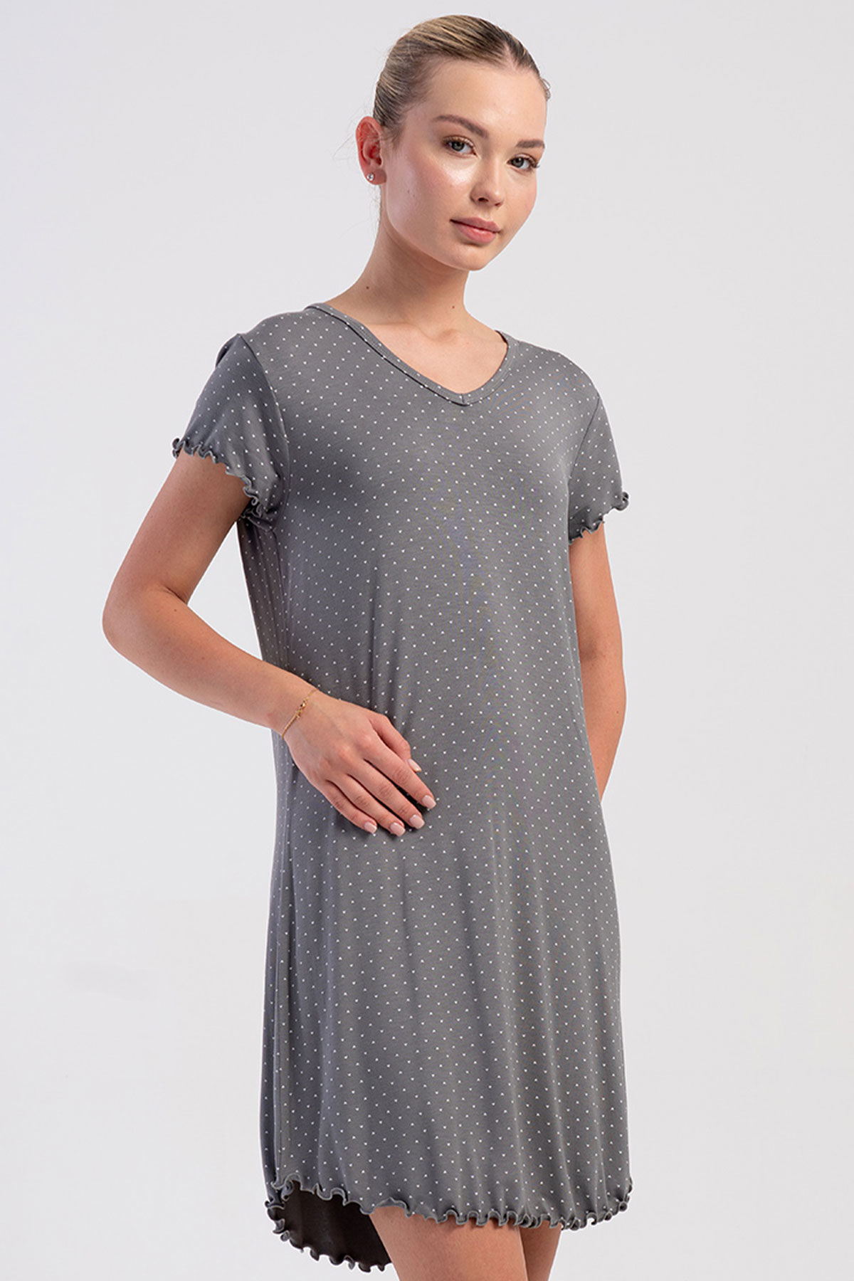 Kadın Vıscon Kısa Kol Gecelik
