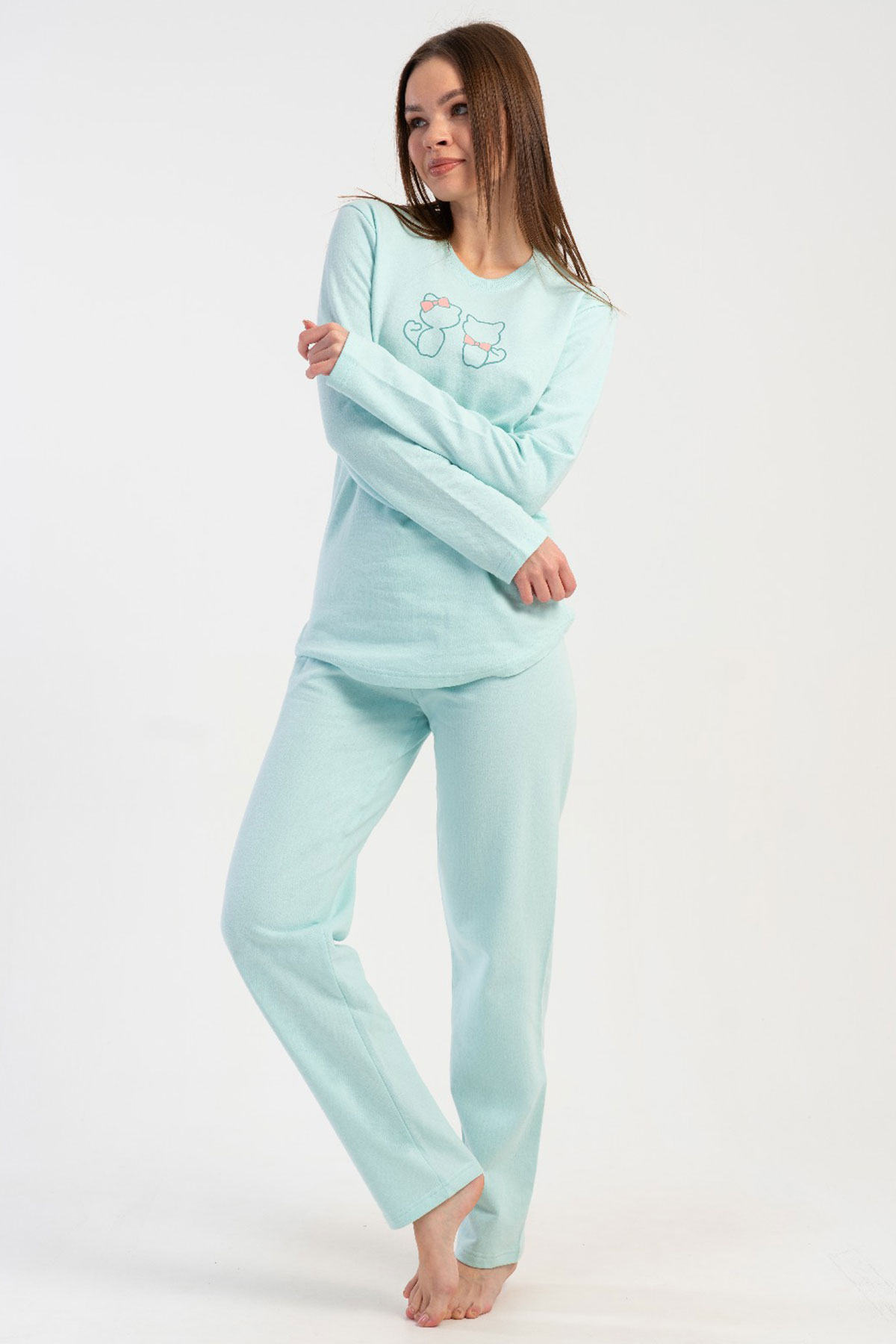 Pamuklu Kadın Uzun Kol Pijama Takım
