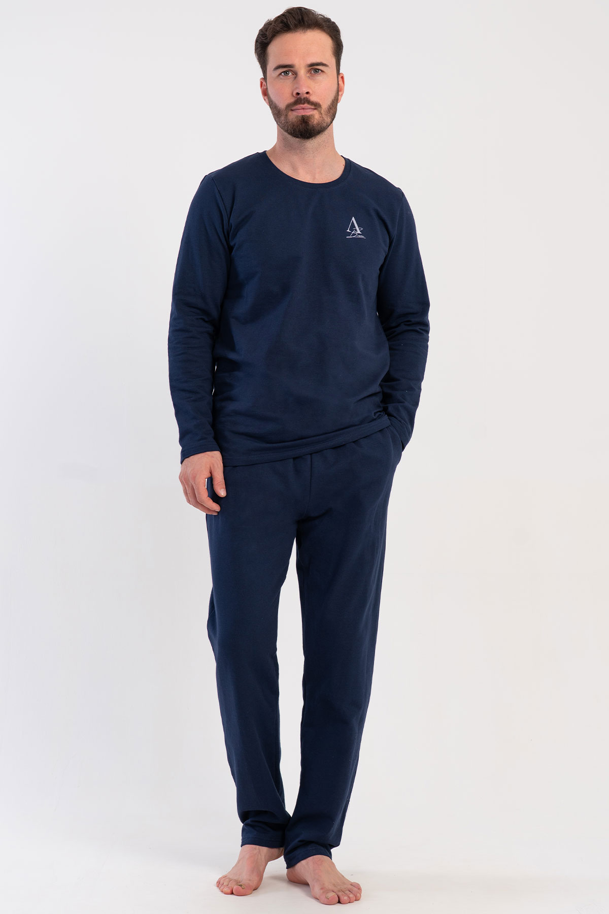 Pamuklu Erkek Uzun Kol Pijama Takım
