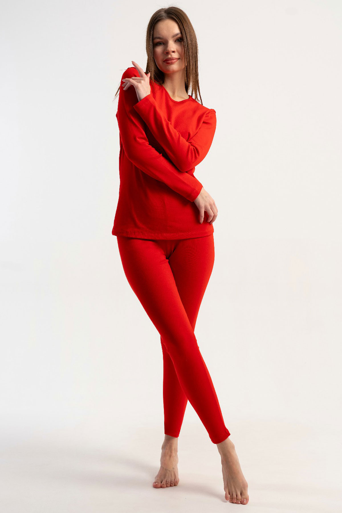 Pamuklu Kadın Rıbana Uzun Kol Uzun Paca Paca İçlik Takım
